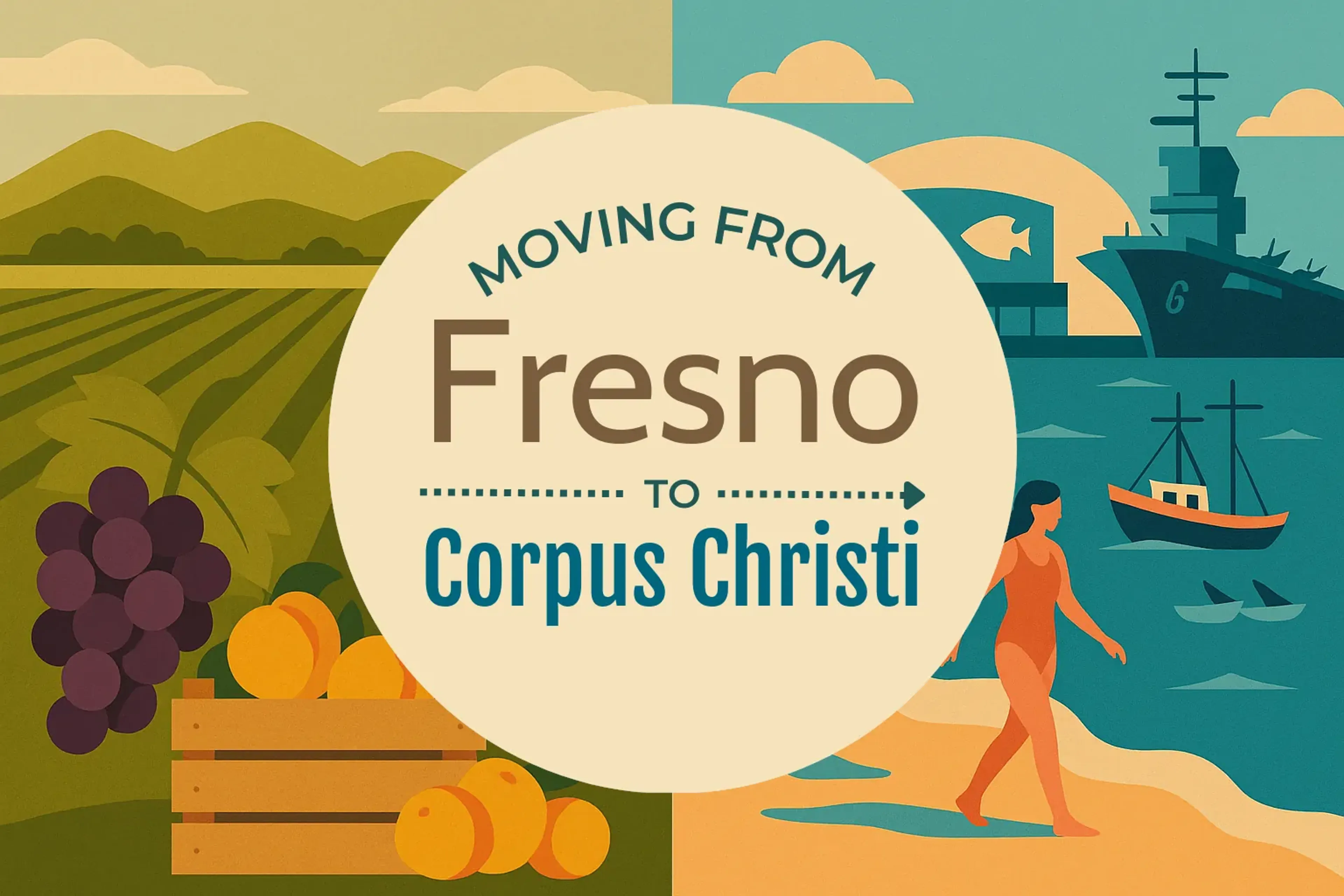 Side-by-side comparison of Fresno to Corpus Christi moving companies