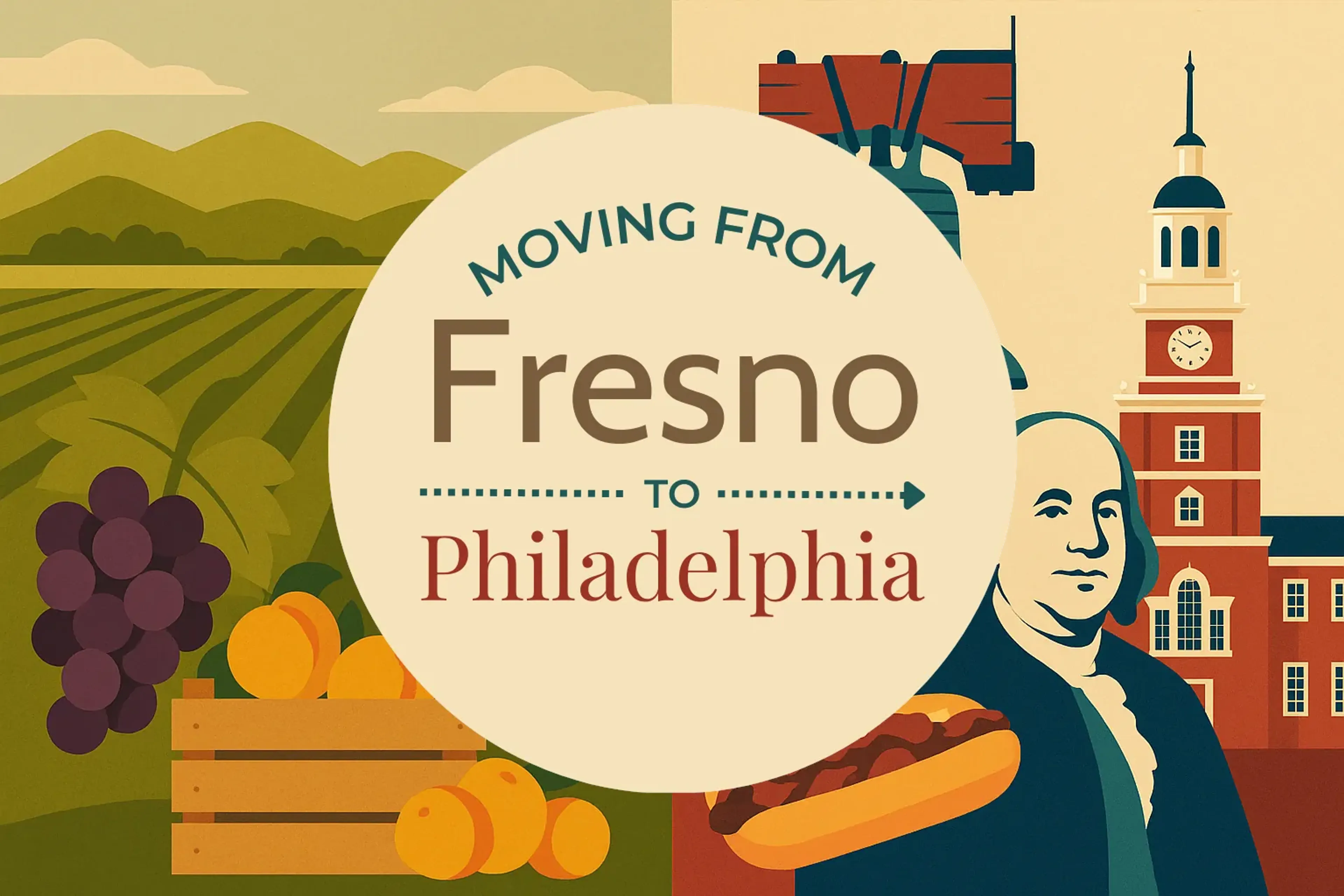 Side-by-side comparison of Fresno to Philadelphia moving companies