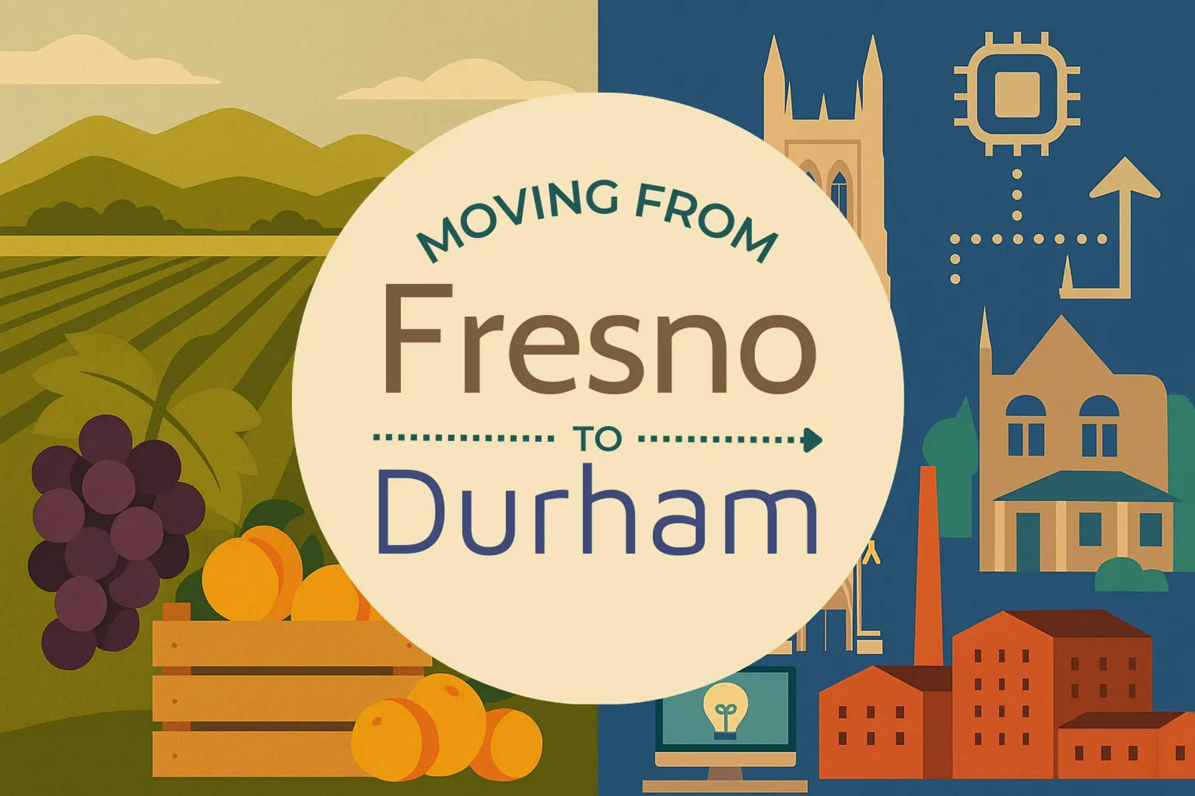 Side-by-side comparison of Fresno to Durham moving companies