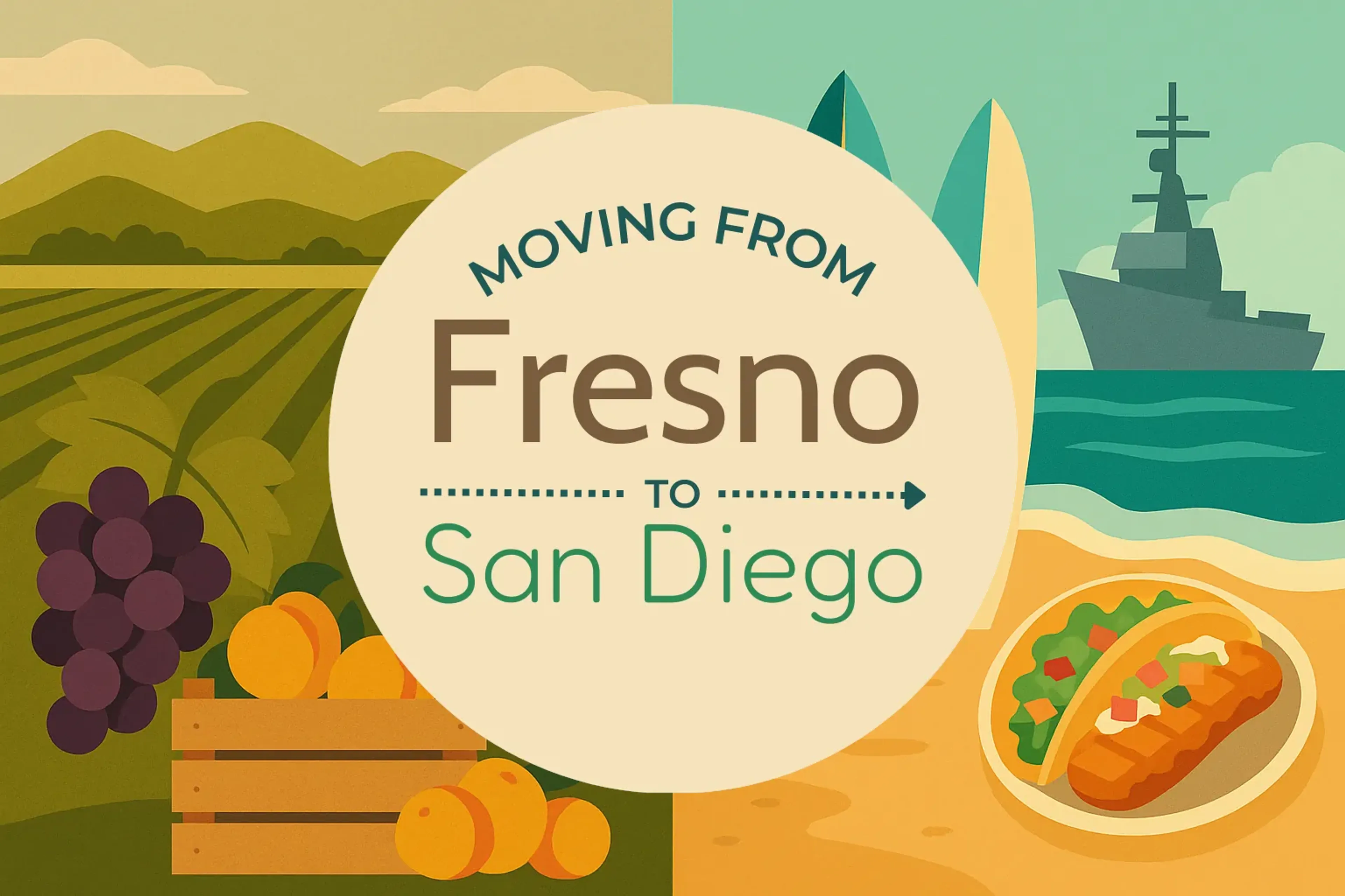 Side-by-side comparison of Fresno to San Diego moving companies