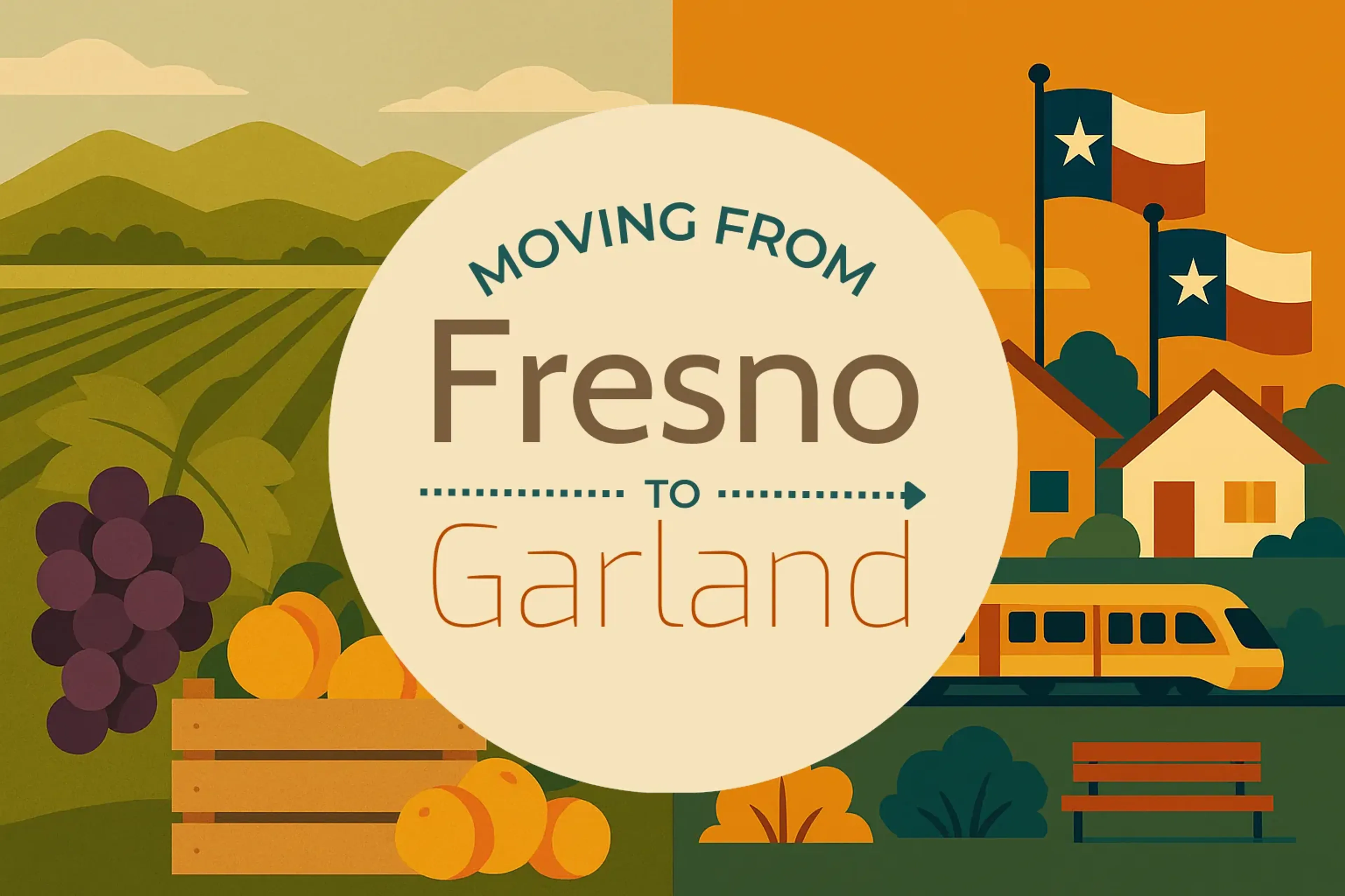 Side-by-side comparison of Fresno to Garland moving companies