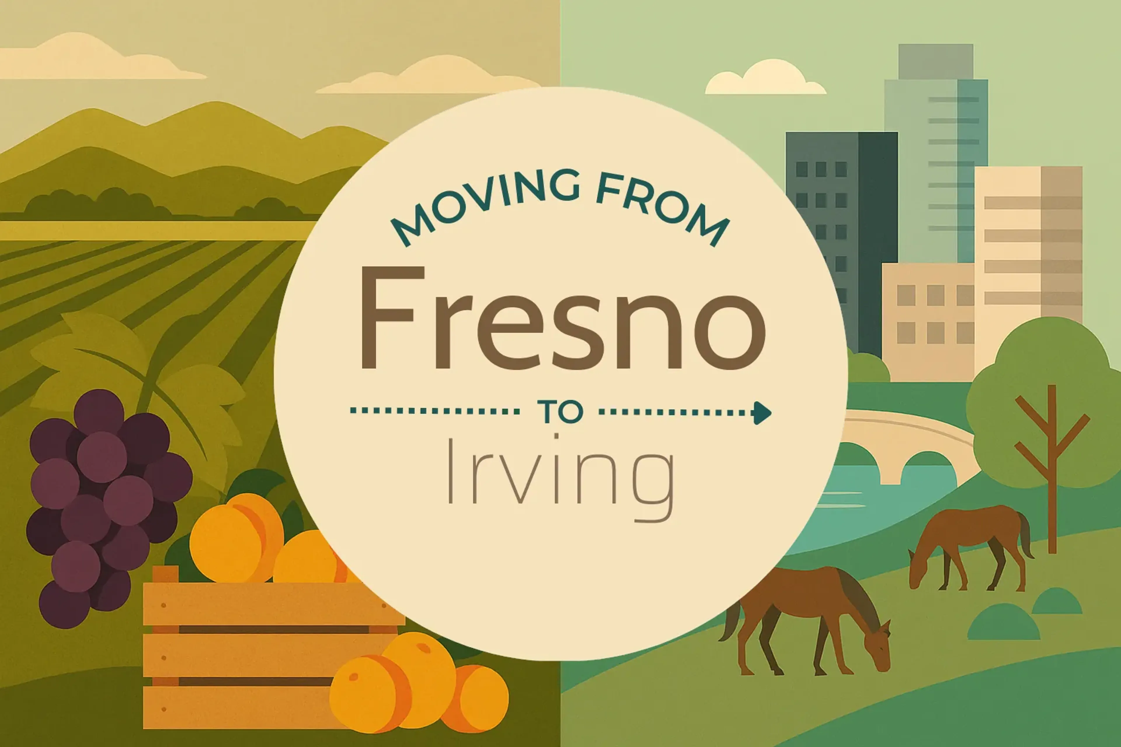 Side-by-side comparison of Fresno to Irving moving companies