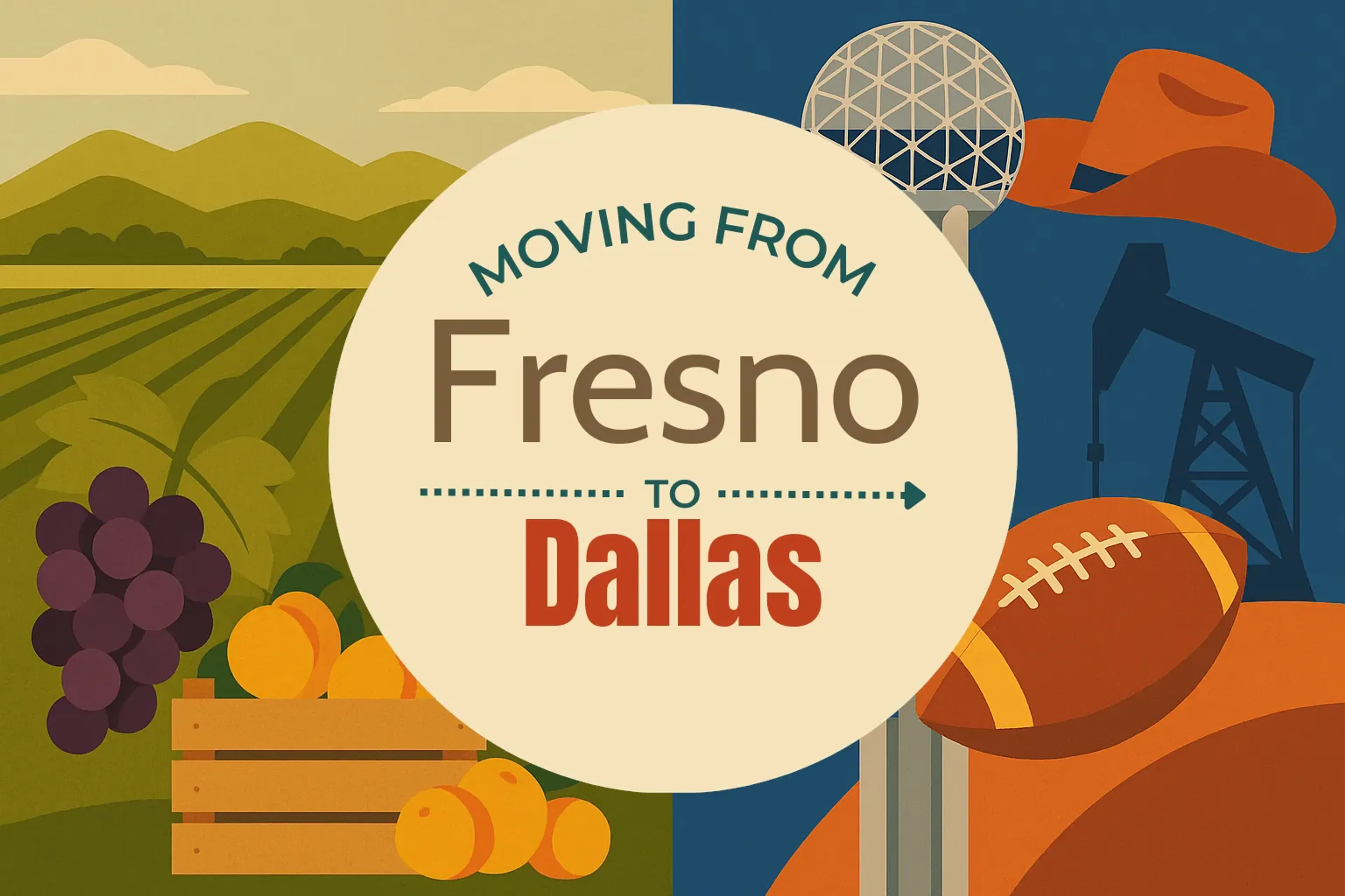 Side-by-side comparison of Fresno to Dallas moving companies