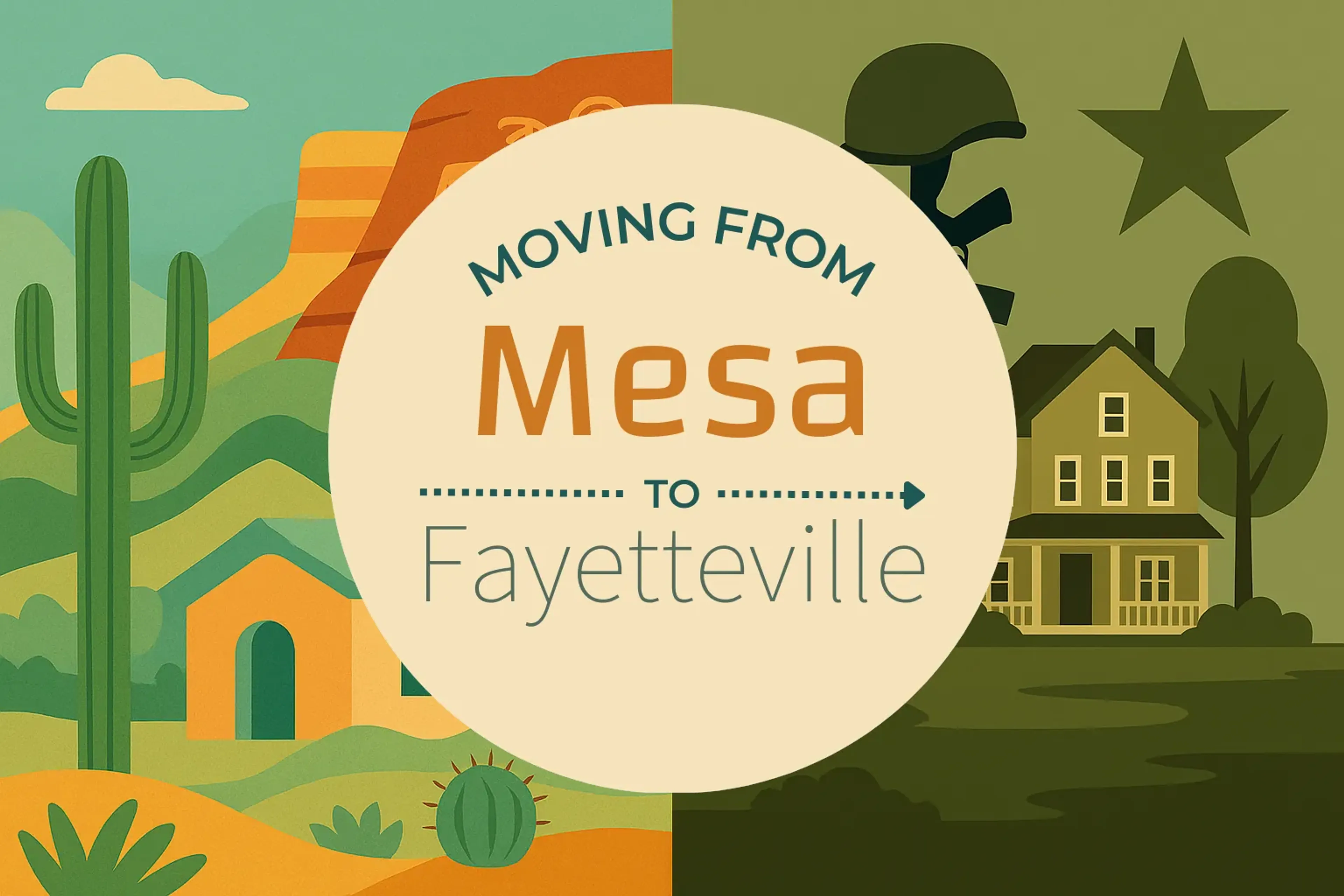 Side-by-side comparison of Mesa to Fayetteville moving companies