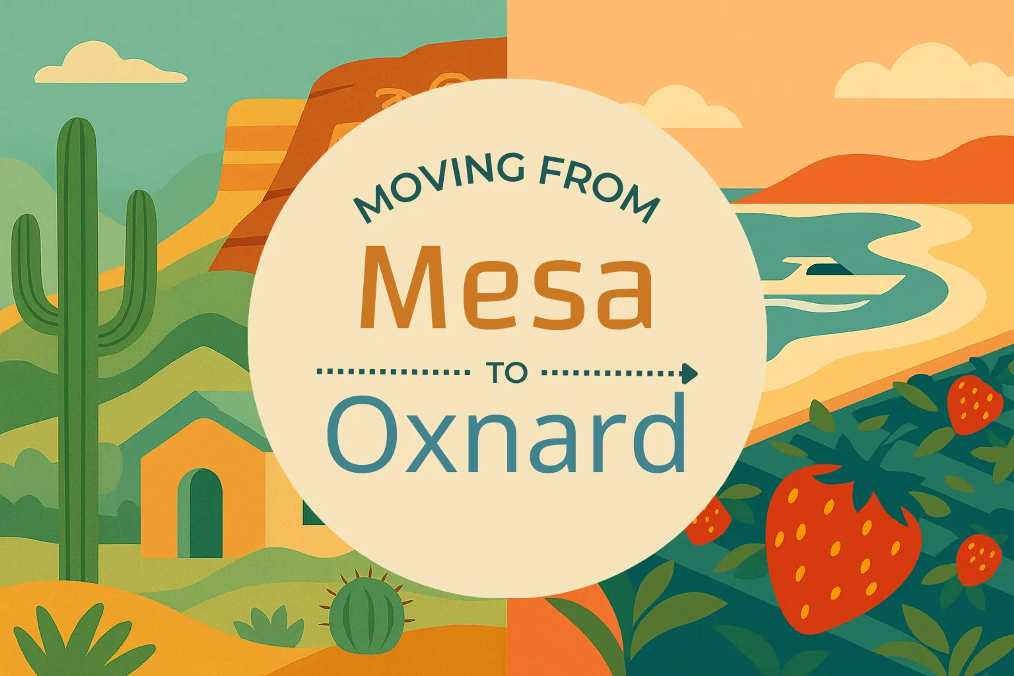 Side-by-side comparison of Mesa to Oxnard moving companies