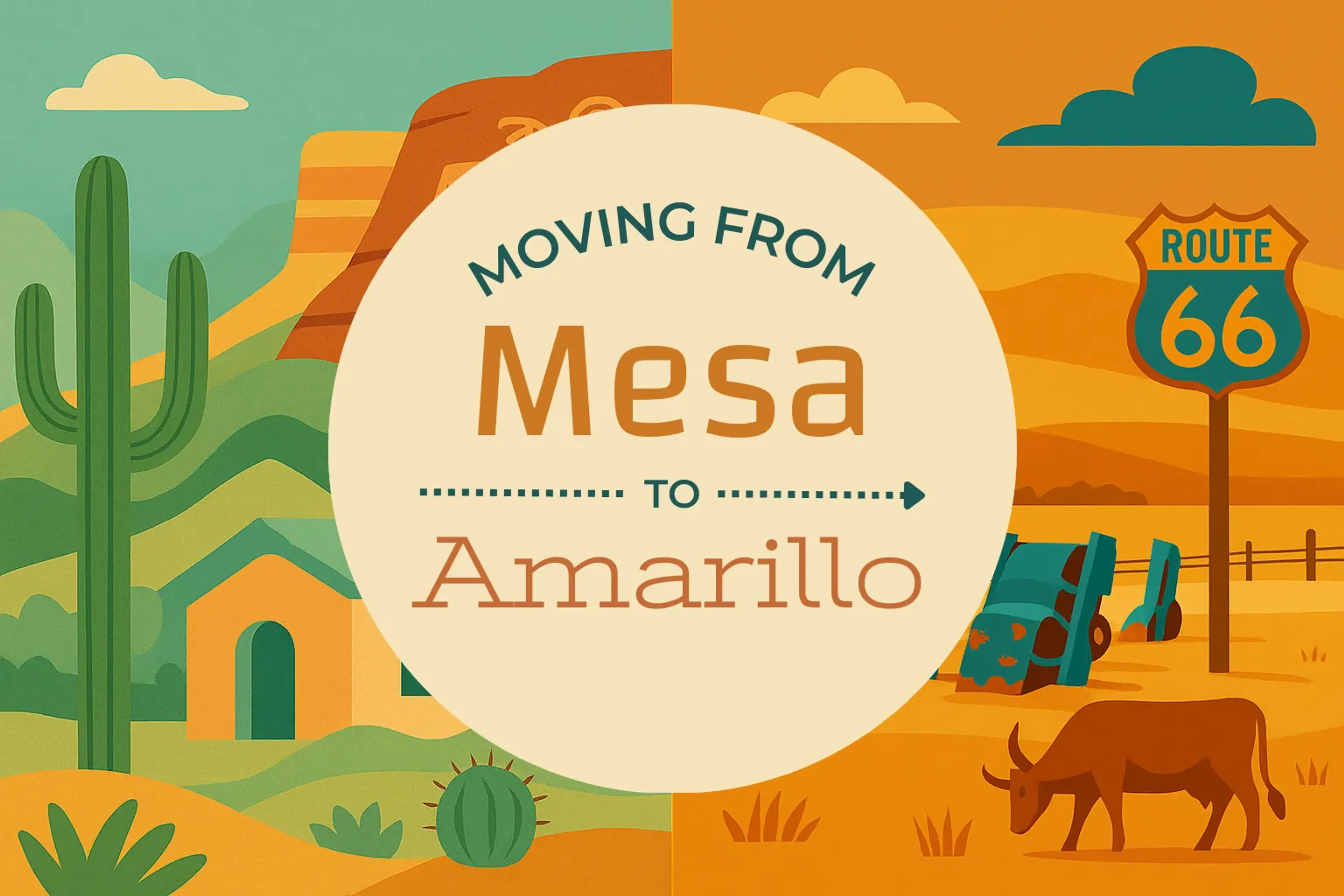Side-by-side comparison of Mesa to Amarillo moving companies