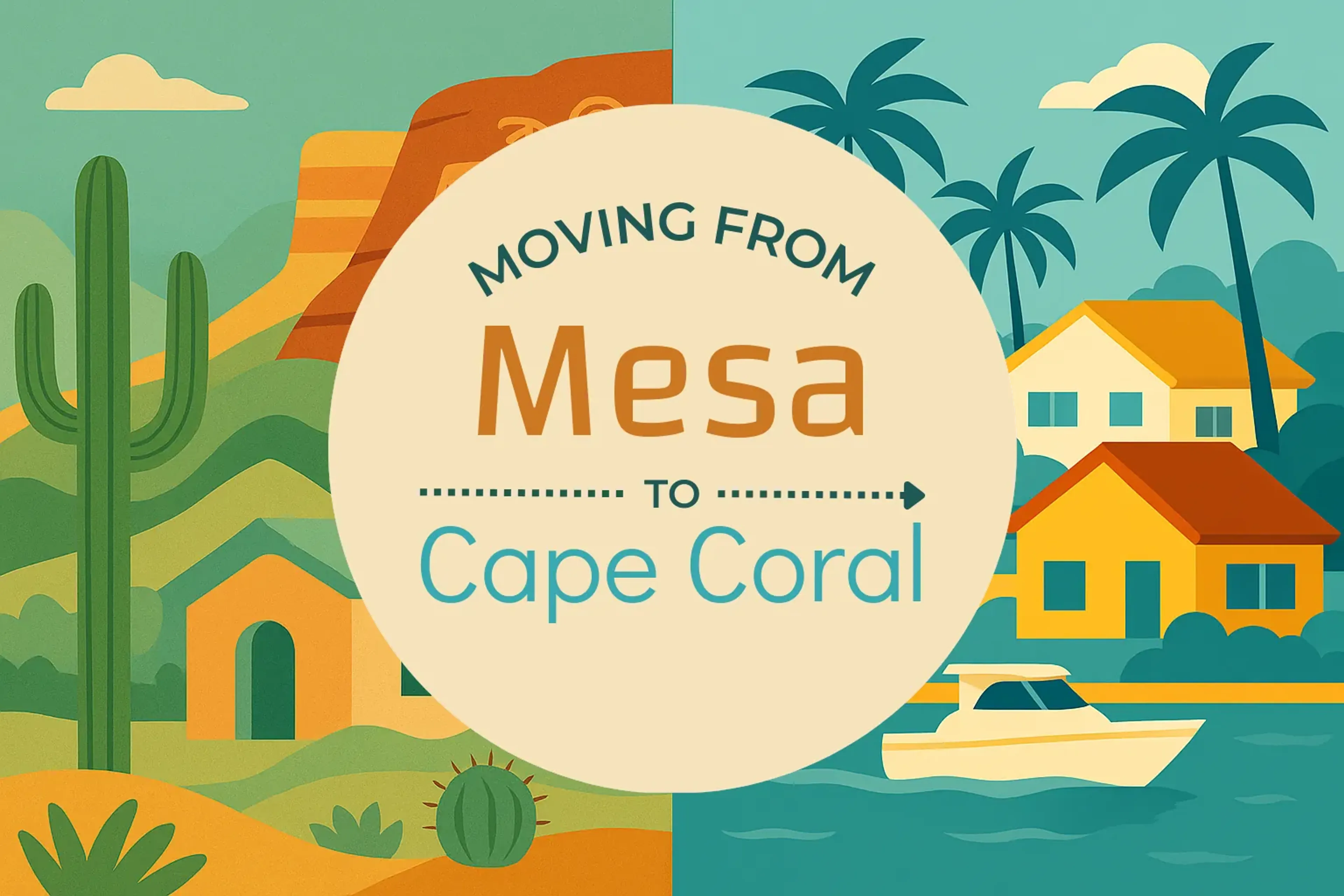 Side-by-side comparison of Mesa to Cape Coral moving companies