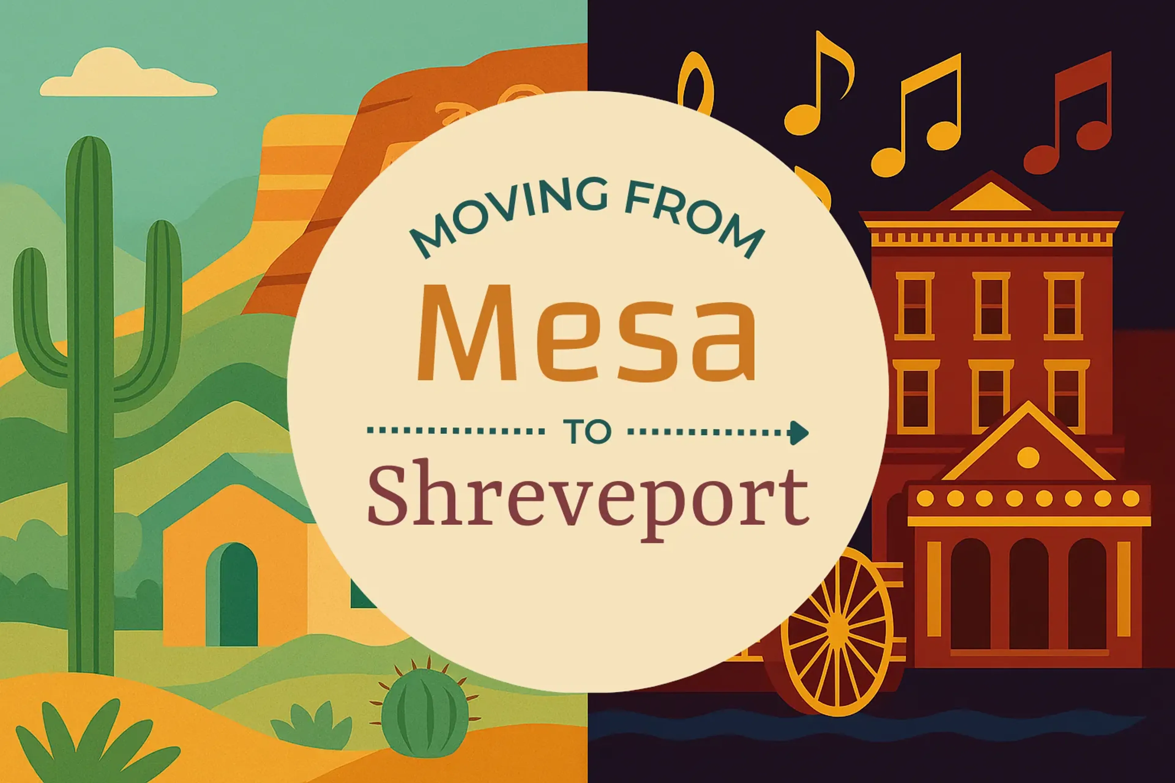 Side-by-side comparison of Mesa to Shreveport moving companies