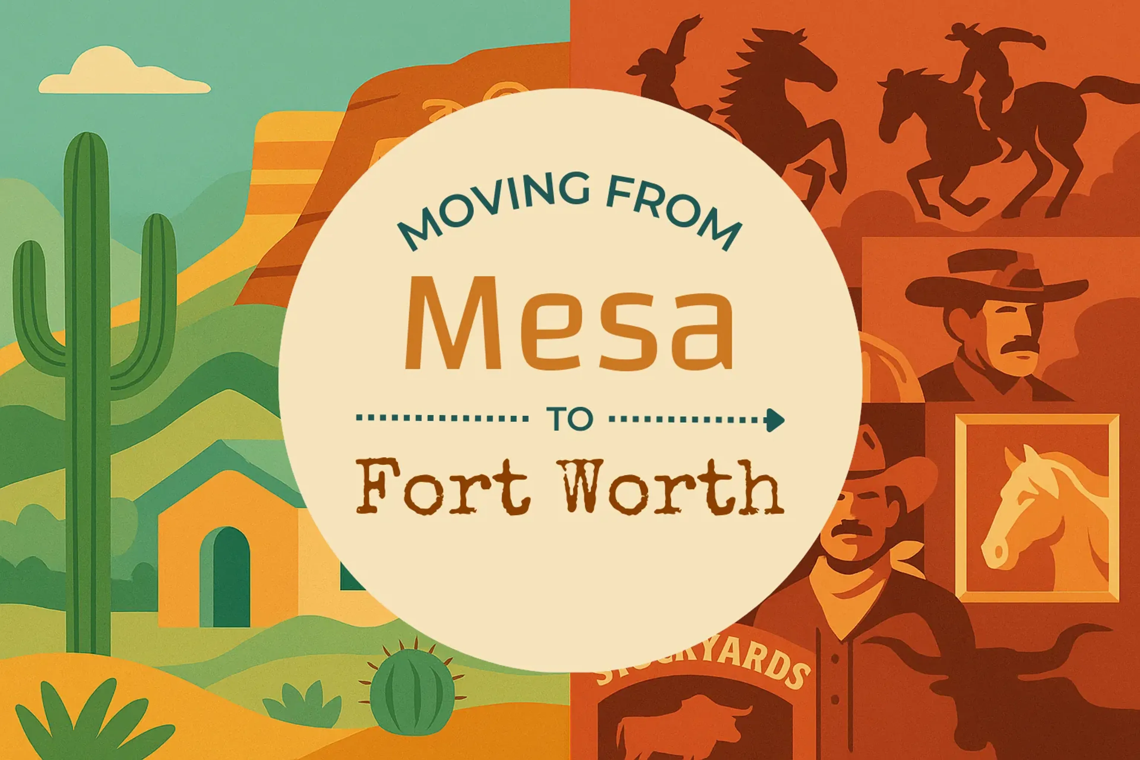 Side-by-side comparison of Mesa to Fort Worth moving companies