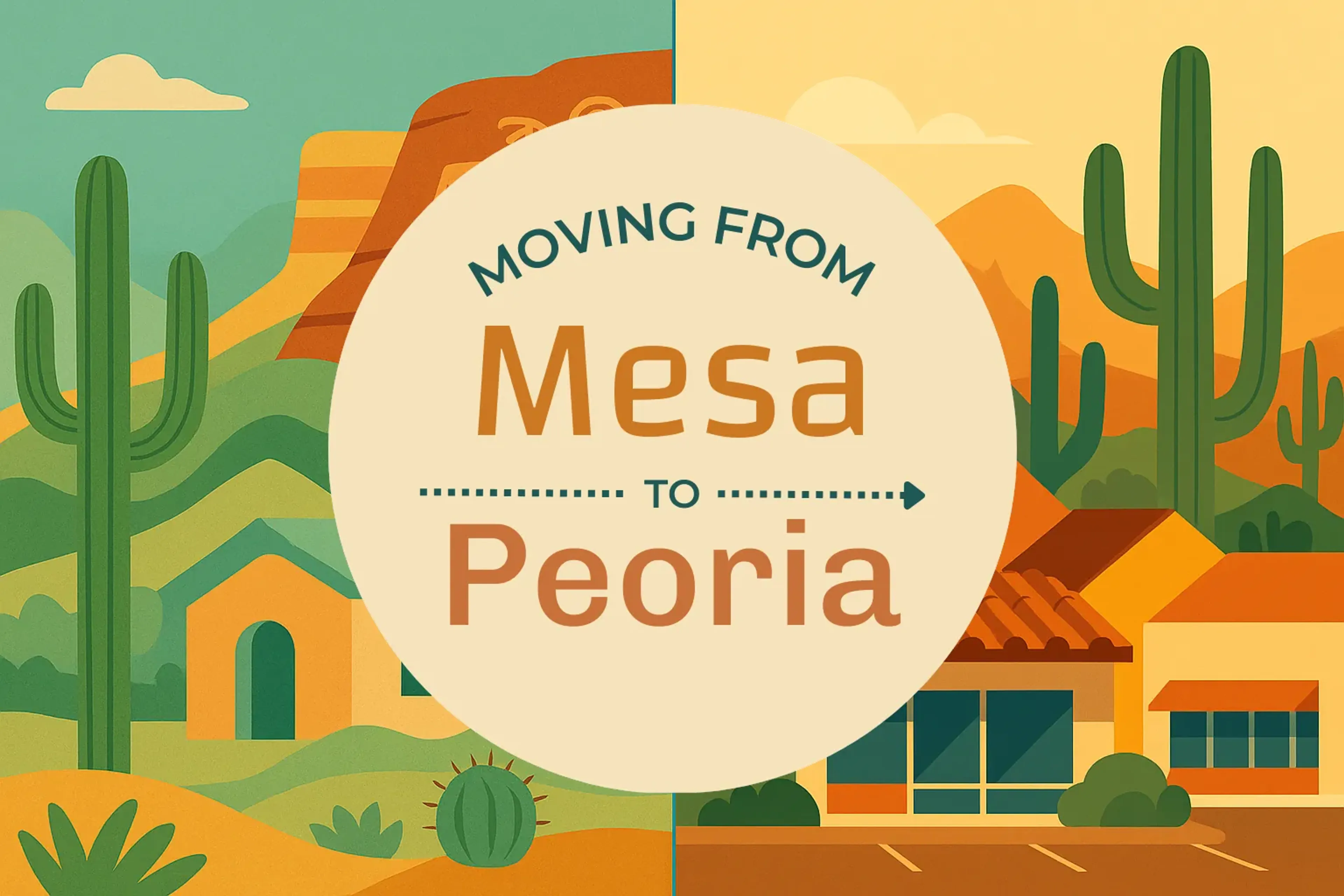 Side-by-side comparison of Mesa to Peoria moving companies