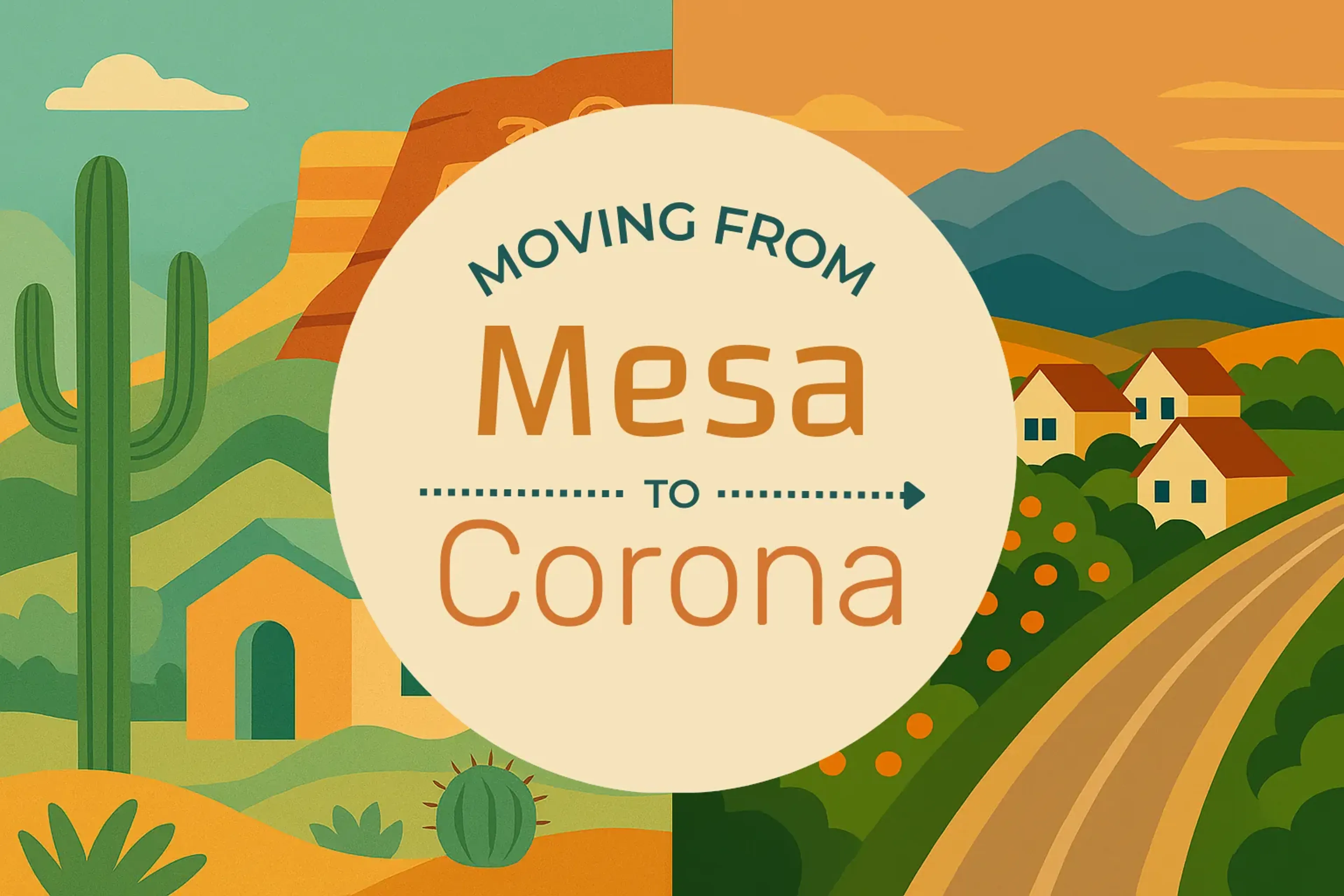 Side-by-side comparison of Mesa to Corona moving companies