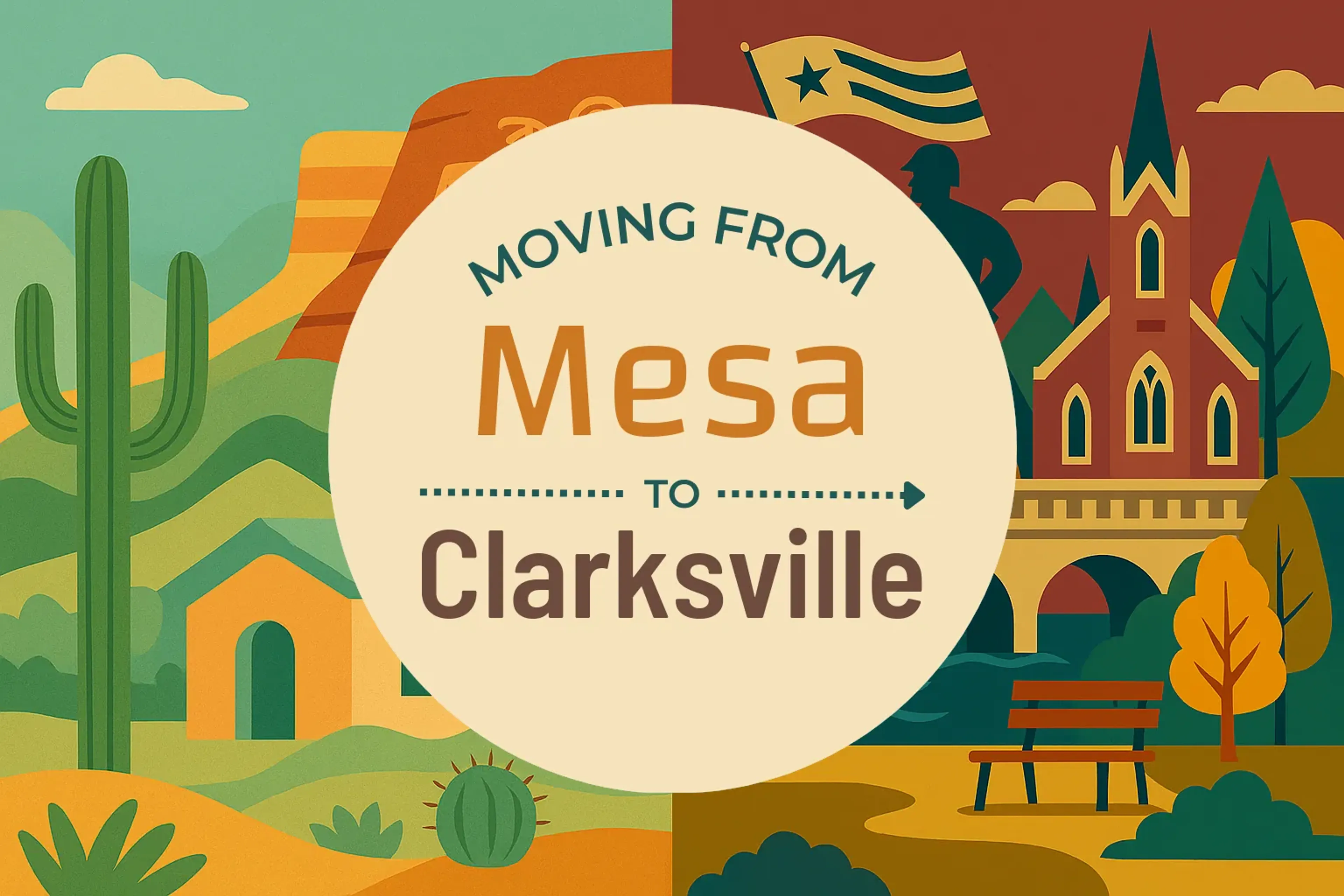 Side-by-side comparison of Mesa to Clarksville moving companies