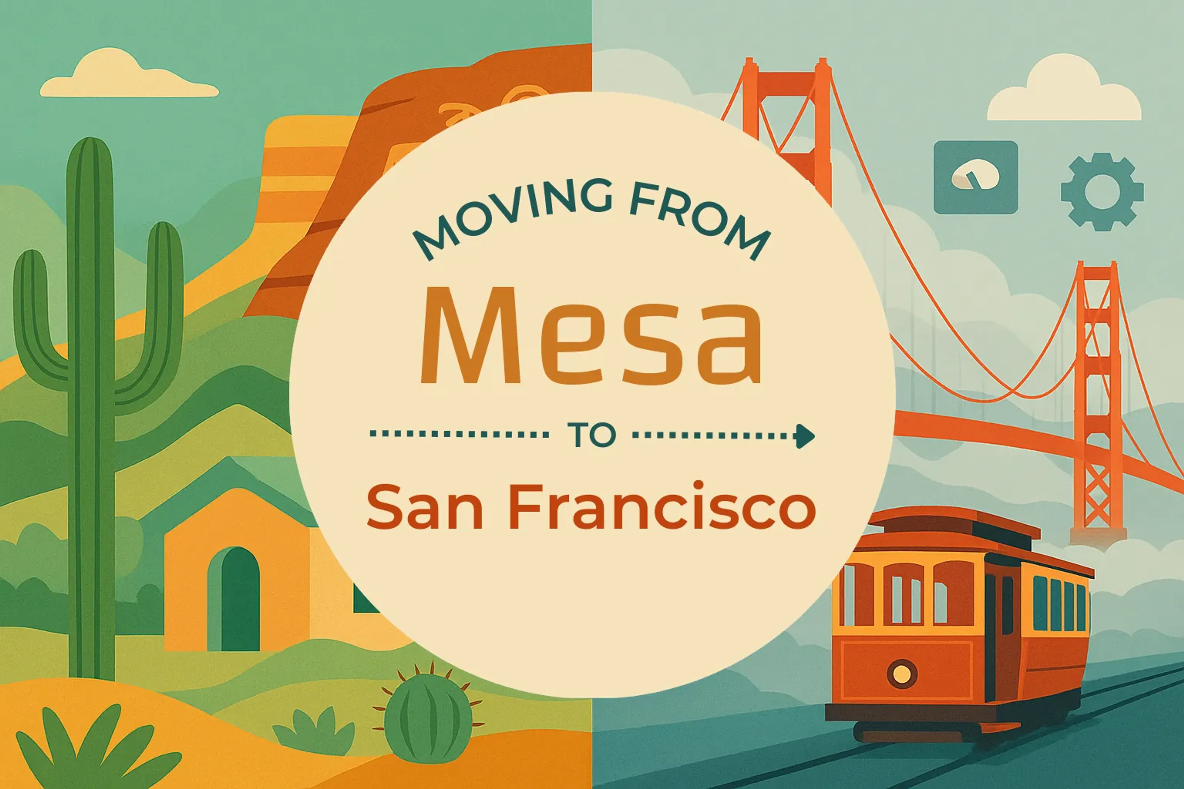 Side-by-side comparison of Mesa to San Francisco moving companies