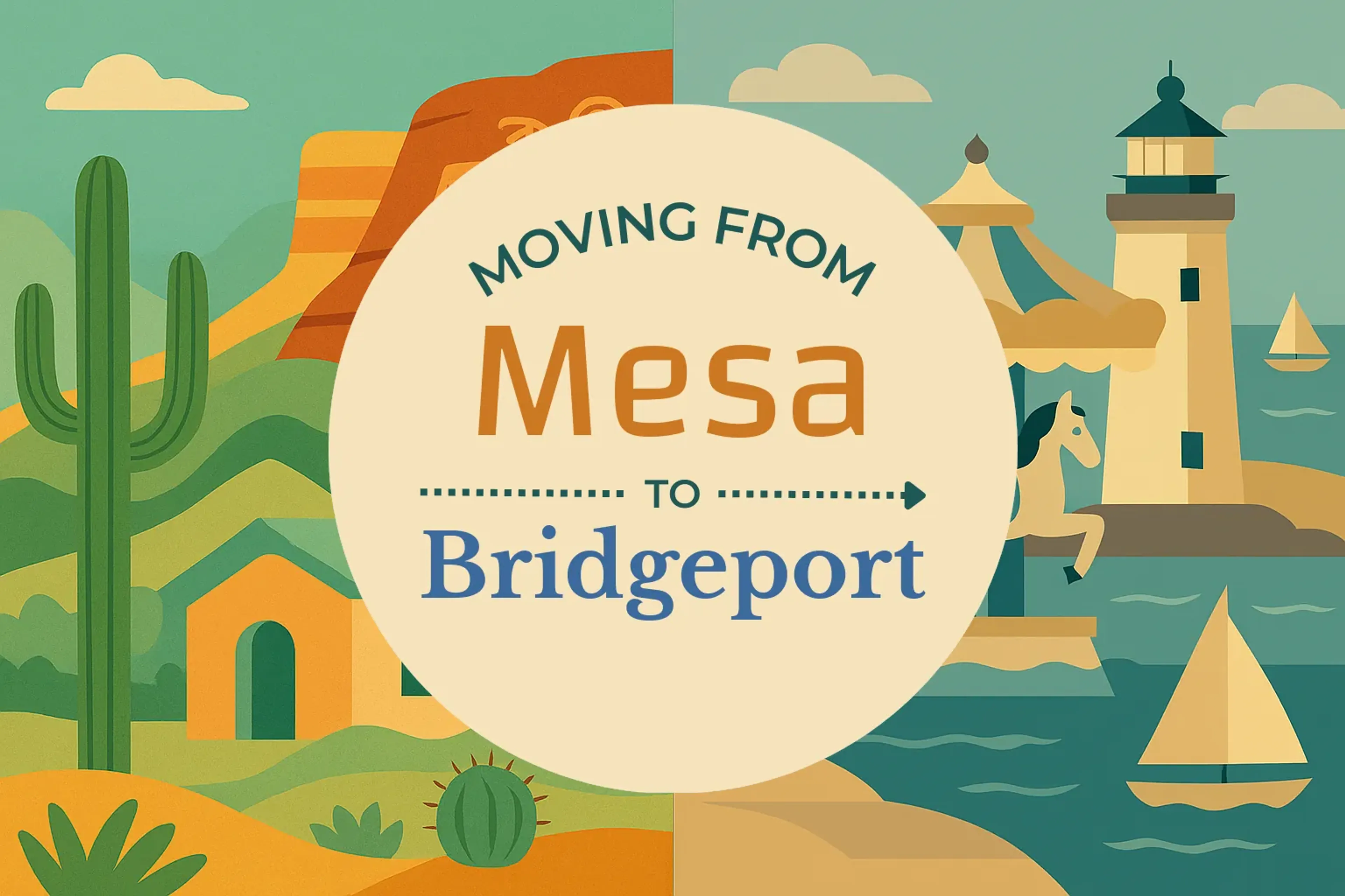 Side-by-side comparison of Mesa to Bridgeport moving companies