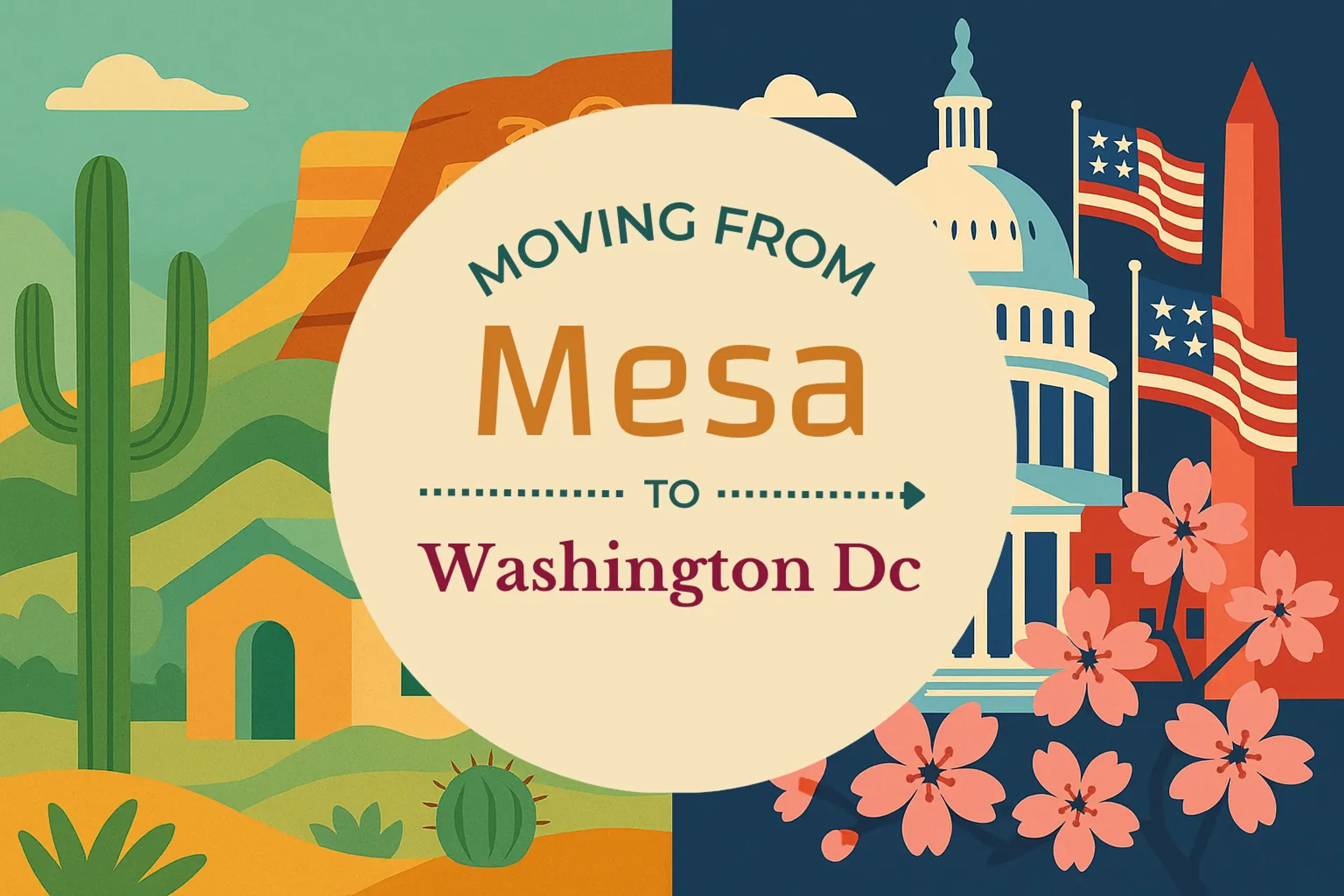 Side-by-side comparison of Mesa to Washington DC moving companies