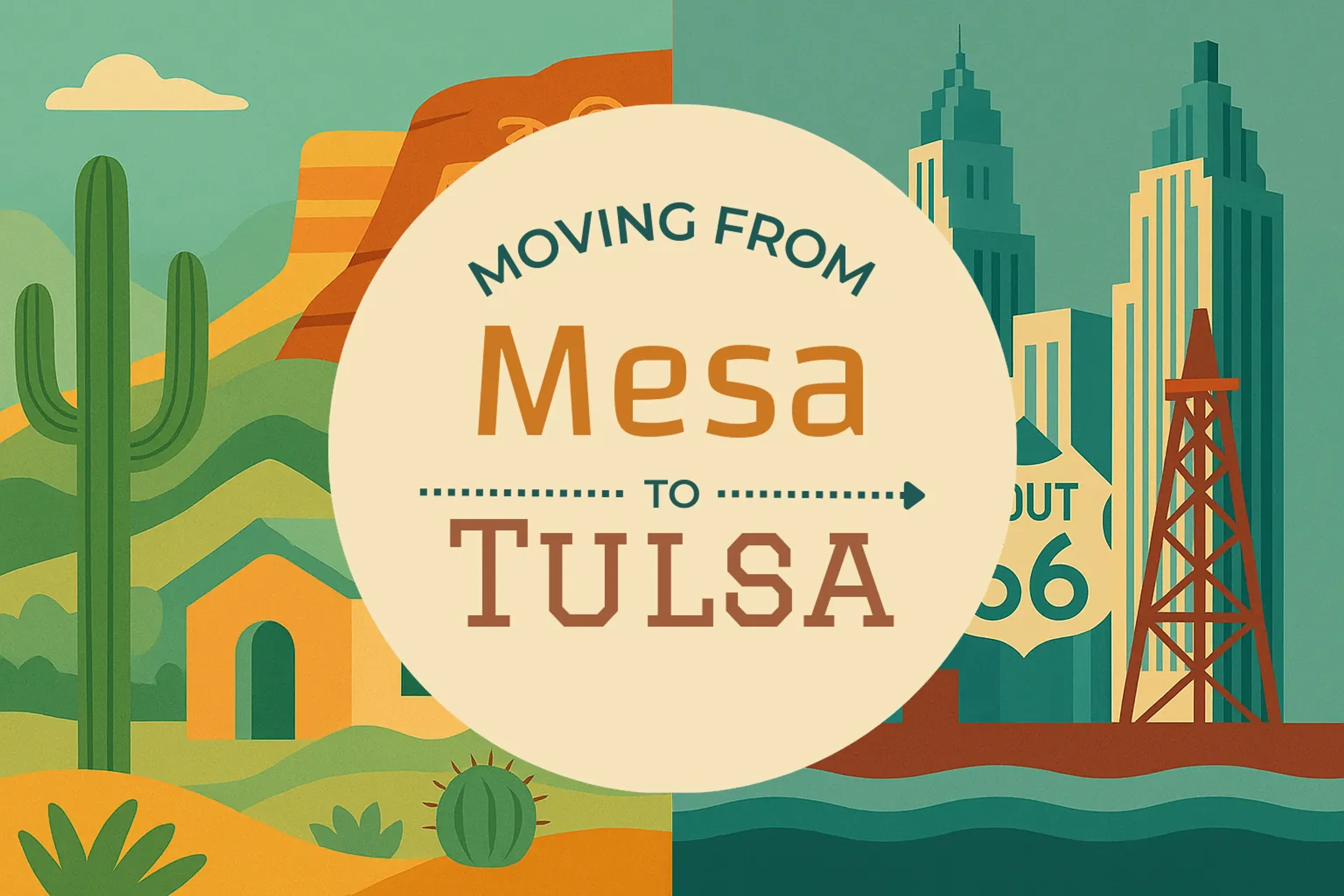Side-by-side comparison of Mesa to Tulsa moving companies