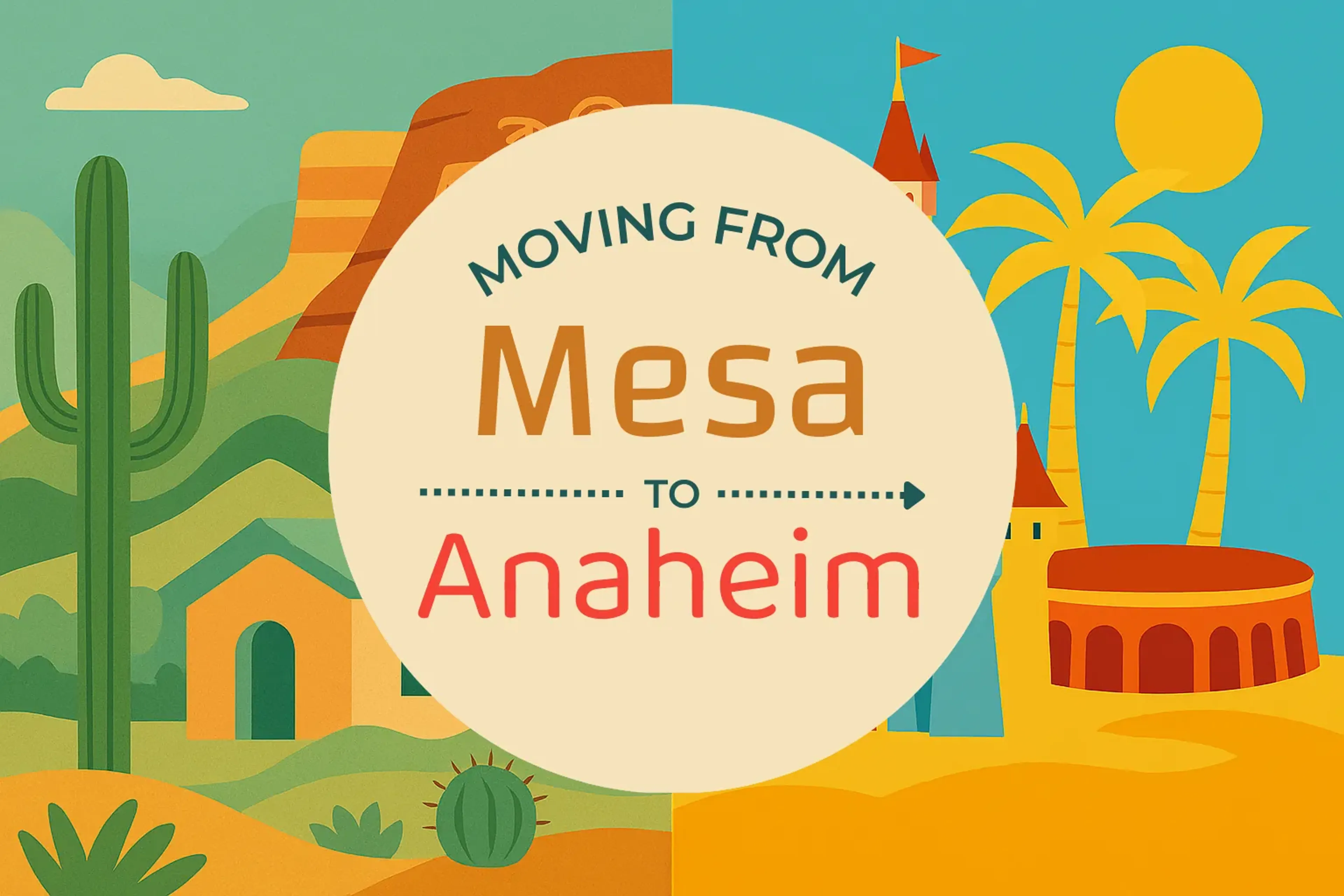 Side-by-side comparison of Mesa to Anaheim moving companies