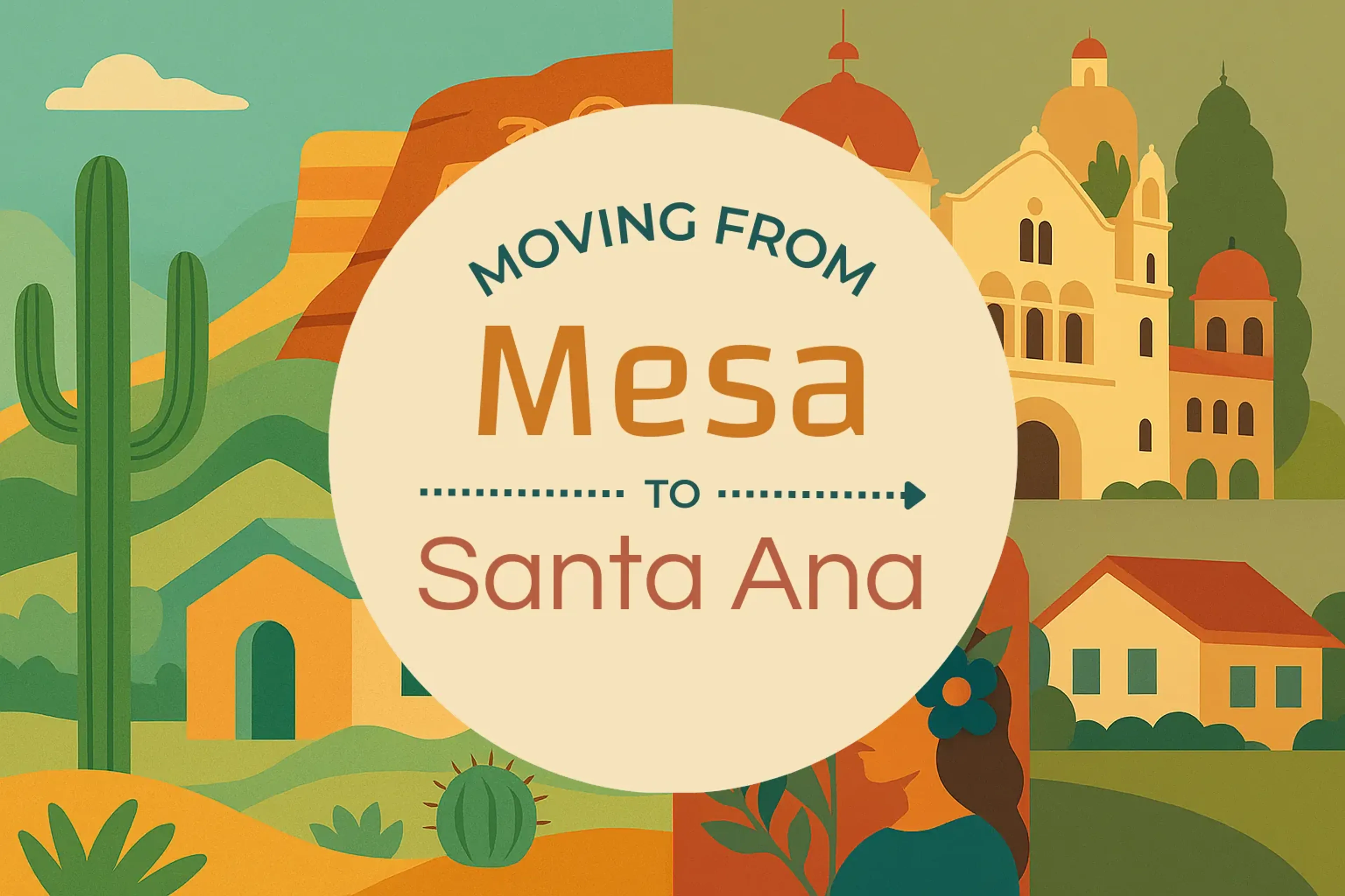 Side-by-side comparison of Mesa to Santa Ana moving companies