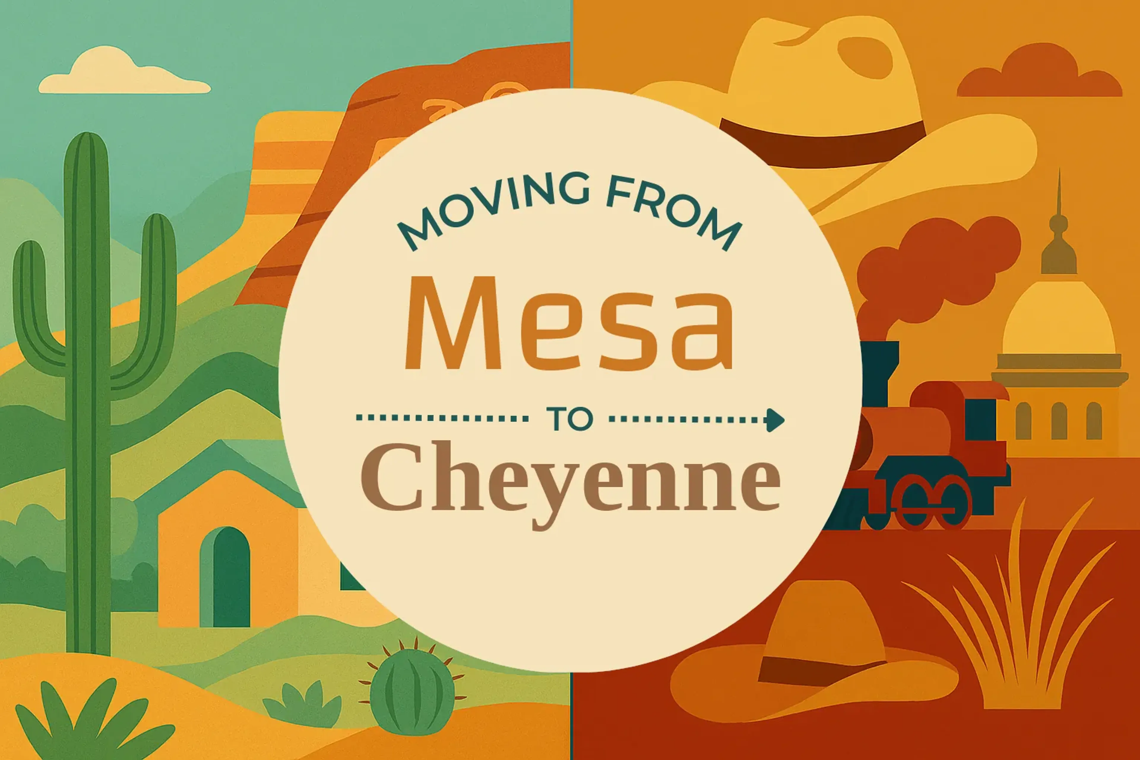 Side-by-side comparison of Mesa to Cheyenne moving companies
