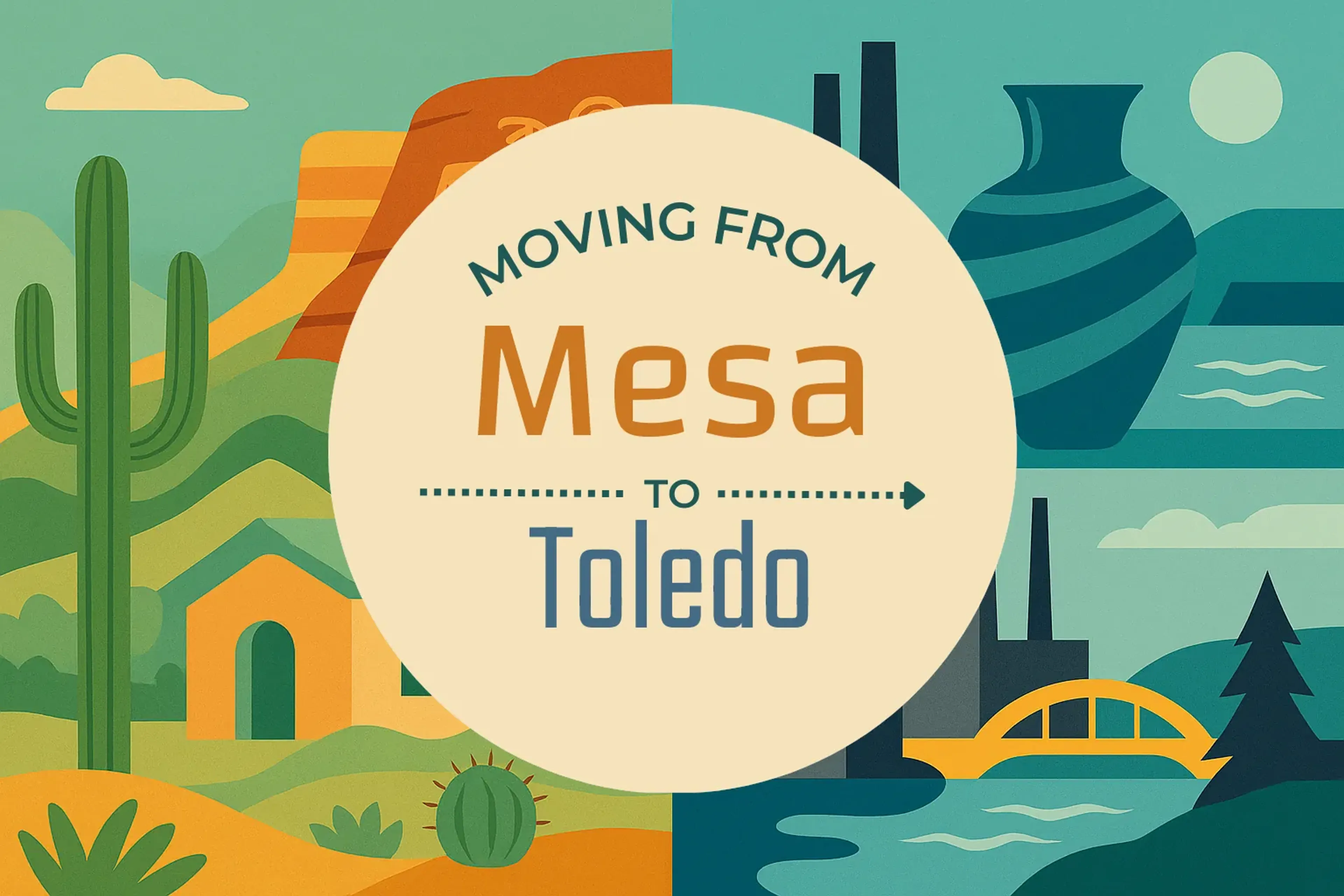 Side-by-side comparison of Mesa to Toledo moving companies