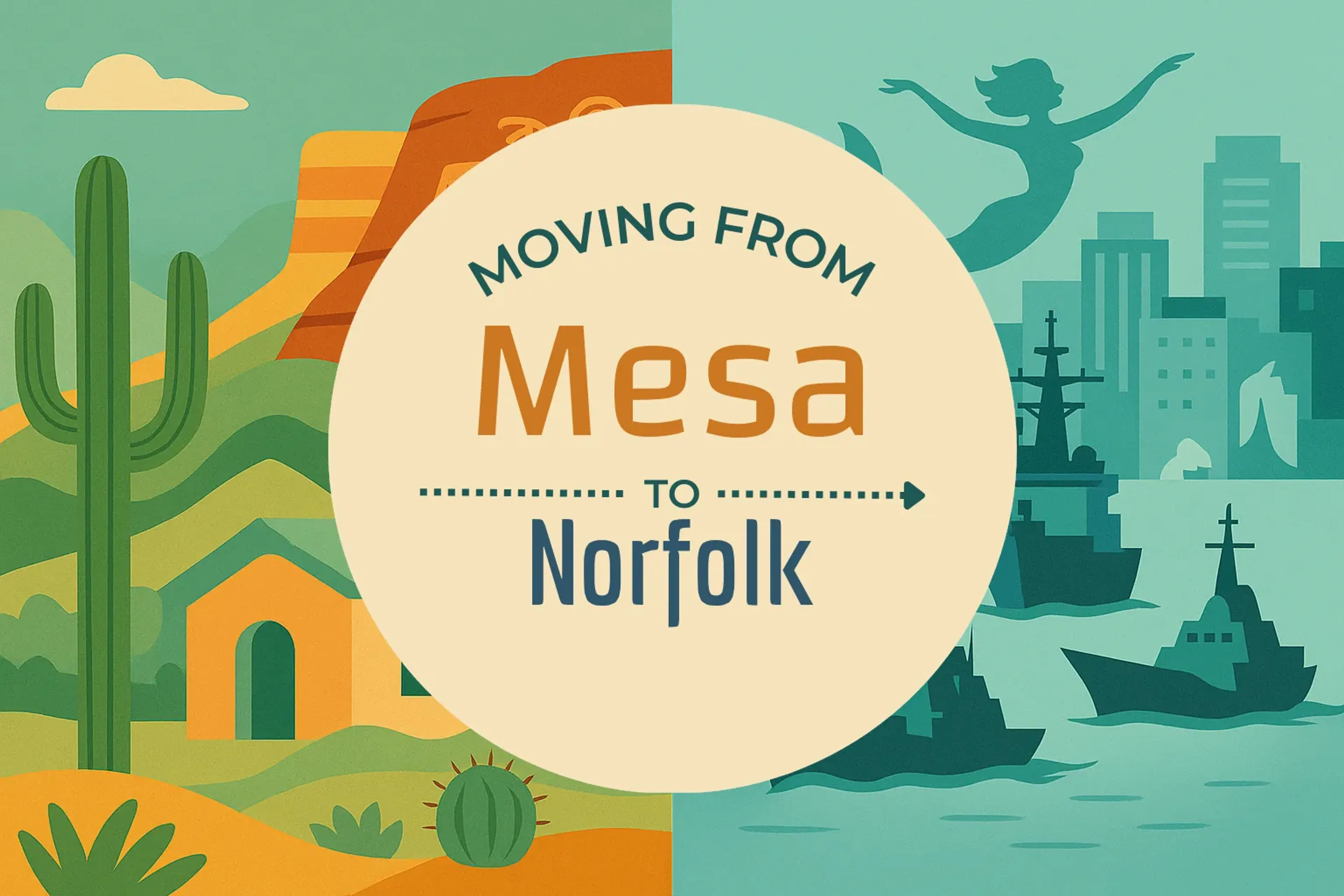 Side-by-side comparison of Mesa to Norfolk moving companies
