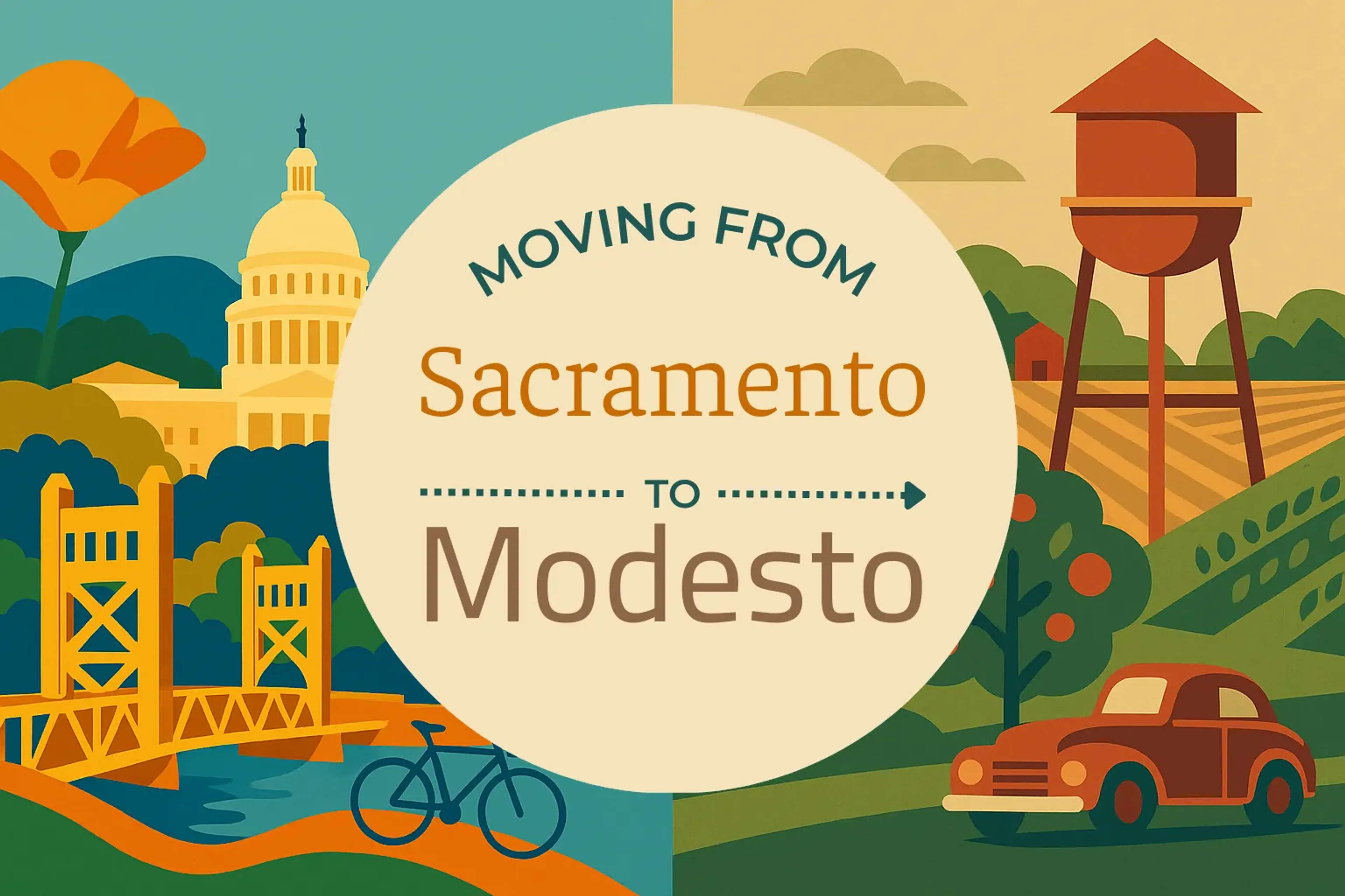 Side-by-side comparison of Sacramento to Modesto moving companies