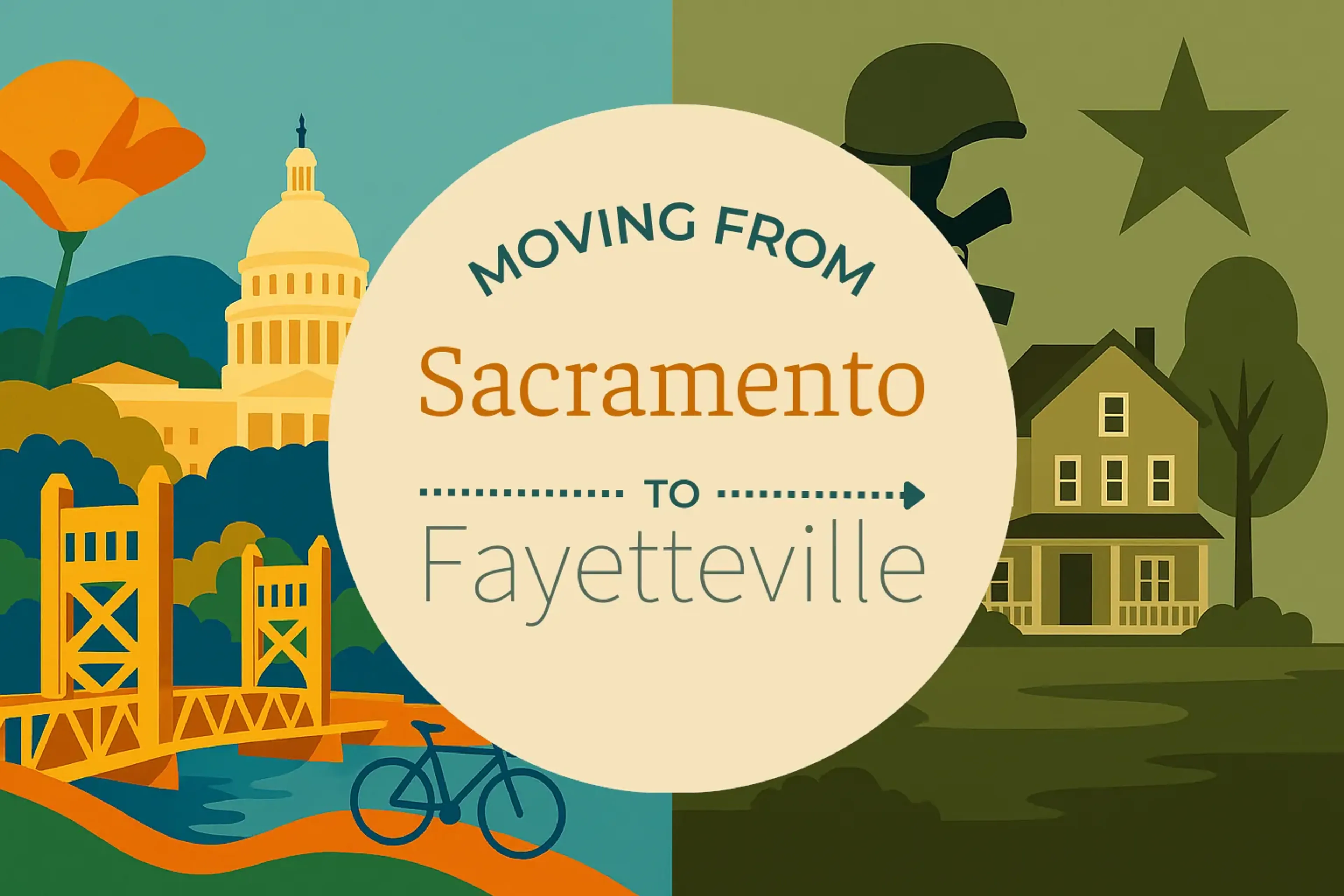 Side-by-side comparison of Sacramento to Fayetteville moving companies