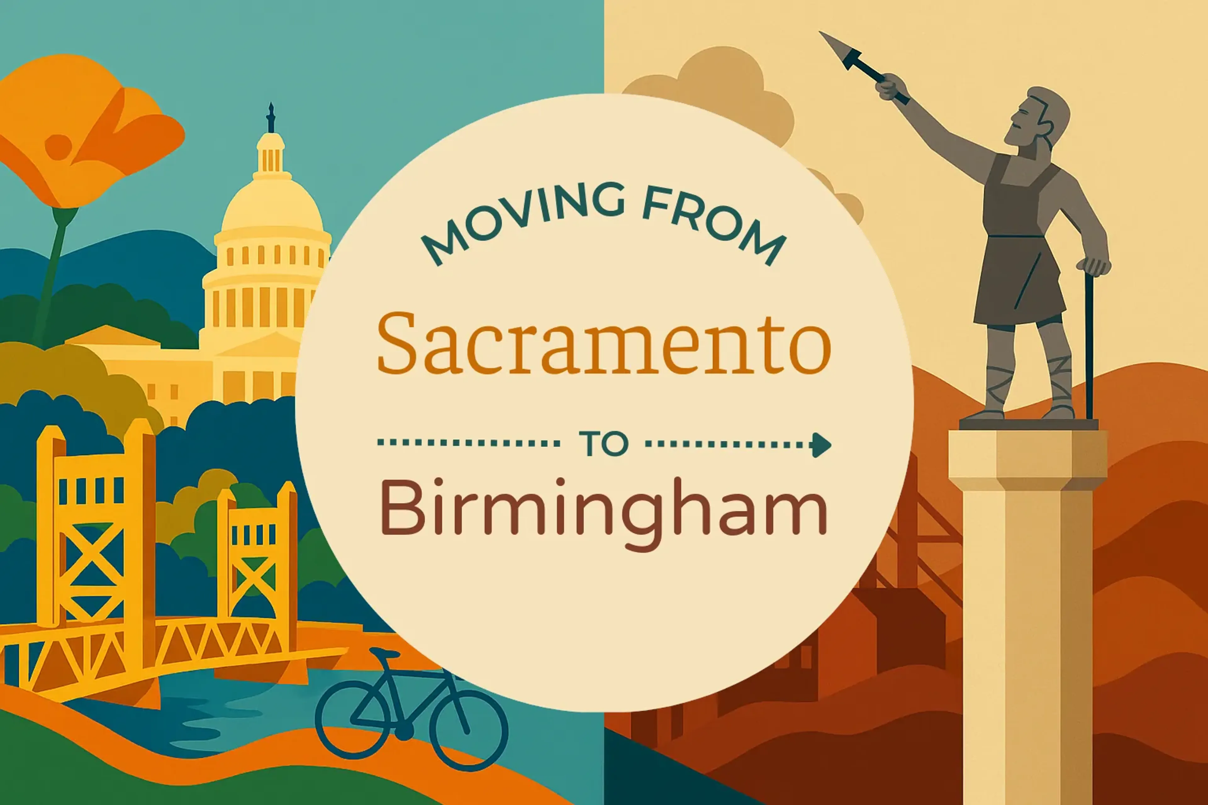 Side-by-side comparison of Sacramento to Birmingham moving companies