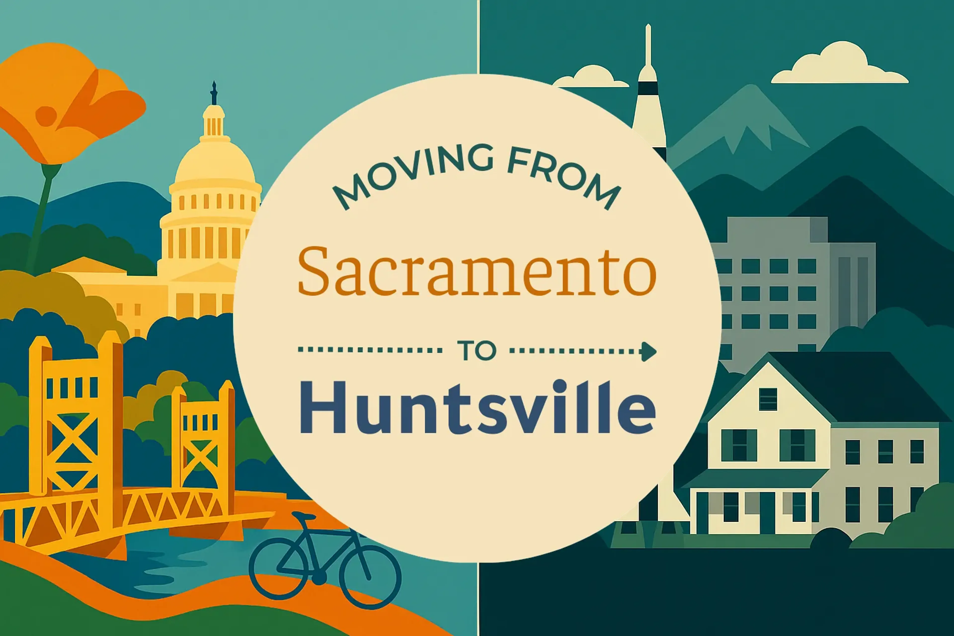Side-by-side comparison of Sacramento to Huntsville moving companies