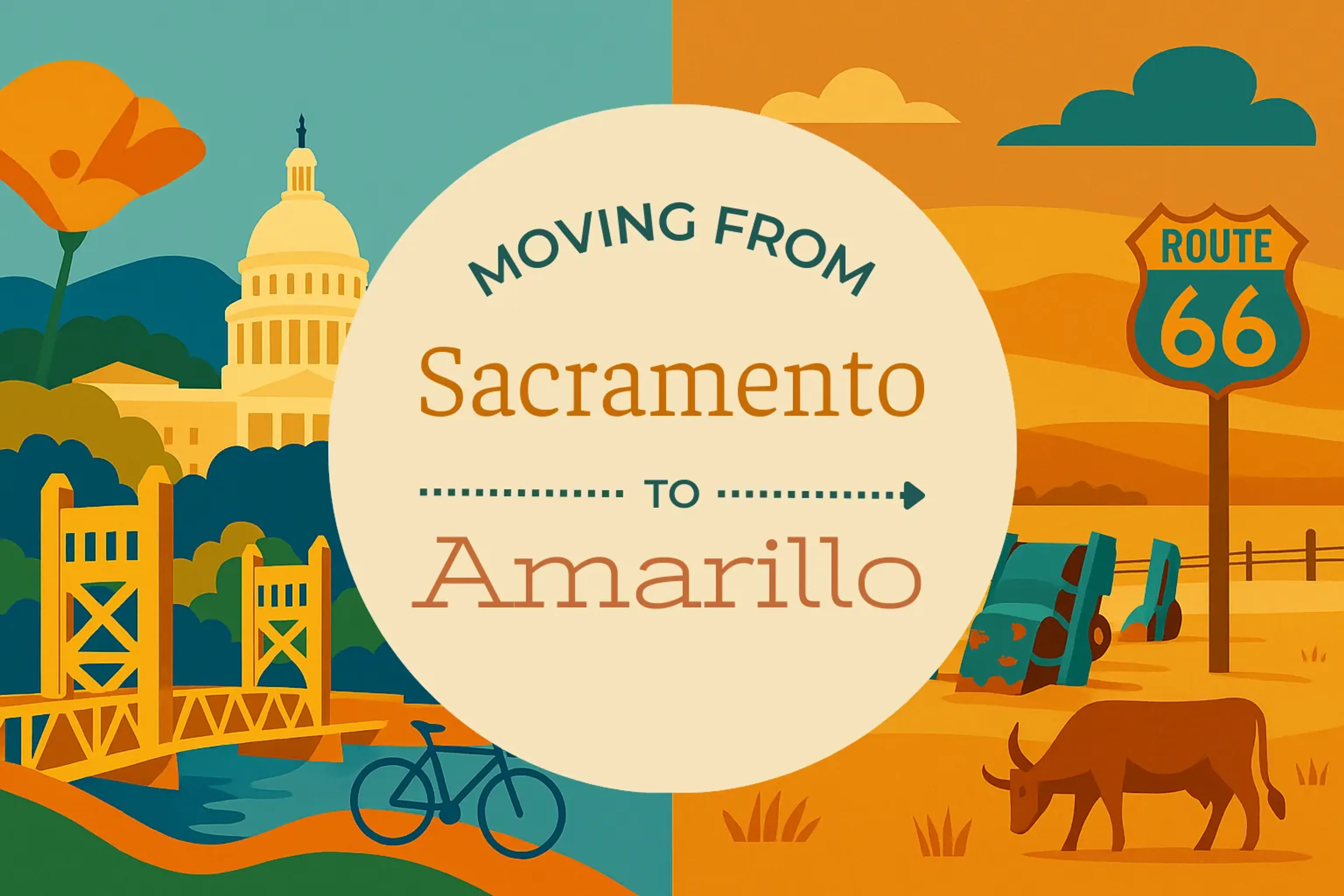 Side-by-side comparison of Sacramento to Amarillo moving companies