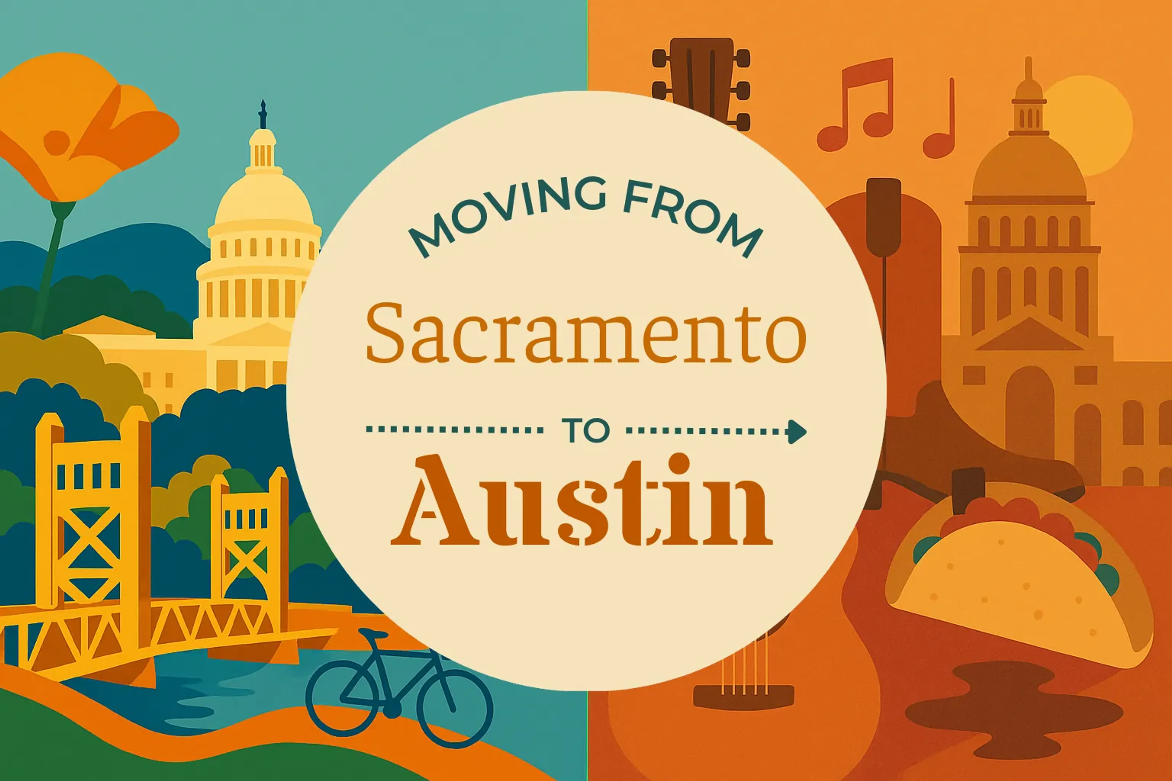 Side-by-side comparison of Sacramento to Austin moving companies