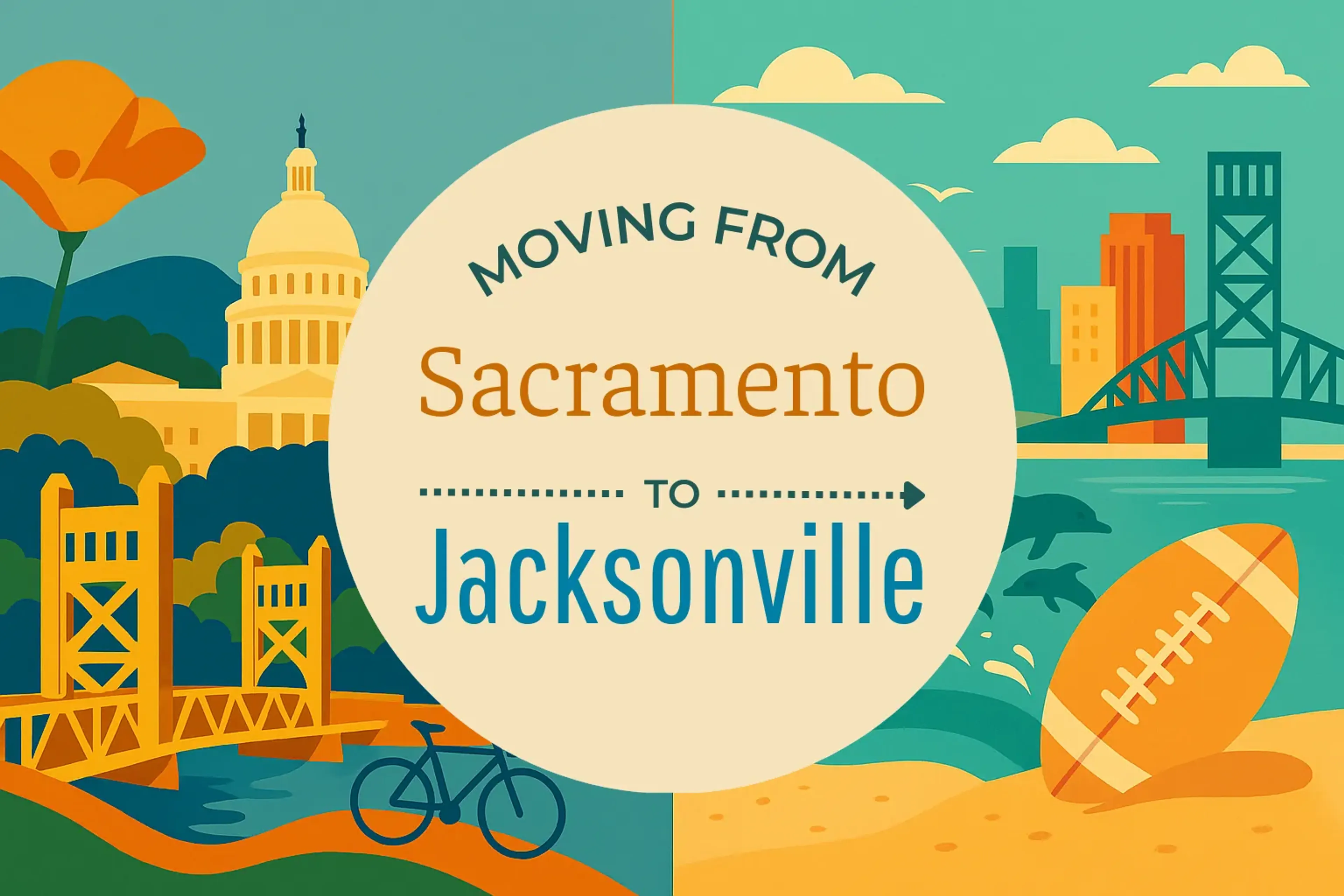 Side-by-side comparison of Sacramento to Jacksonville moving companies