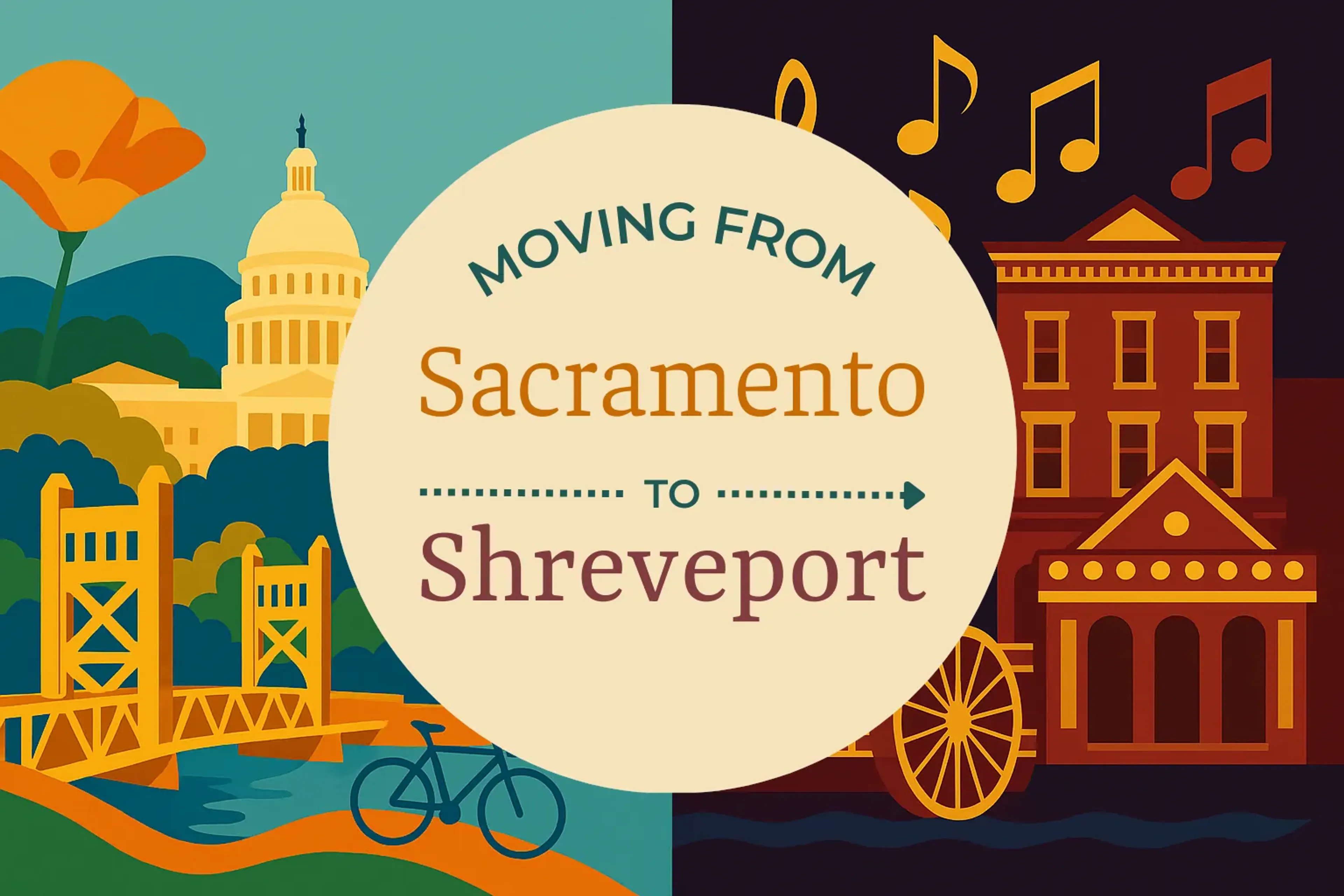 Side-by-side comparison of Sacramento to Shreveport moving companies