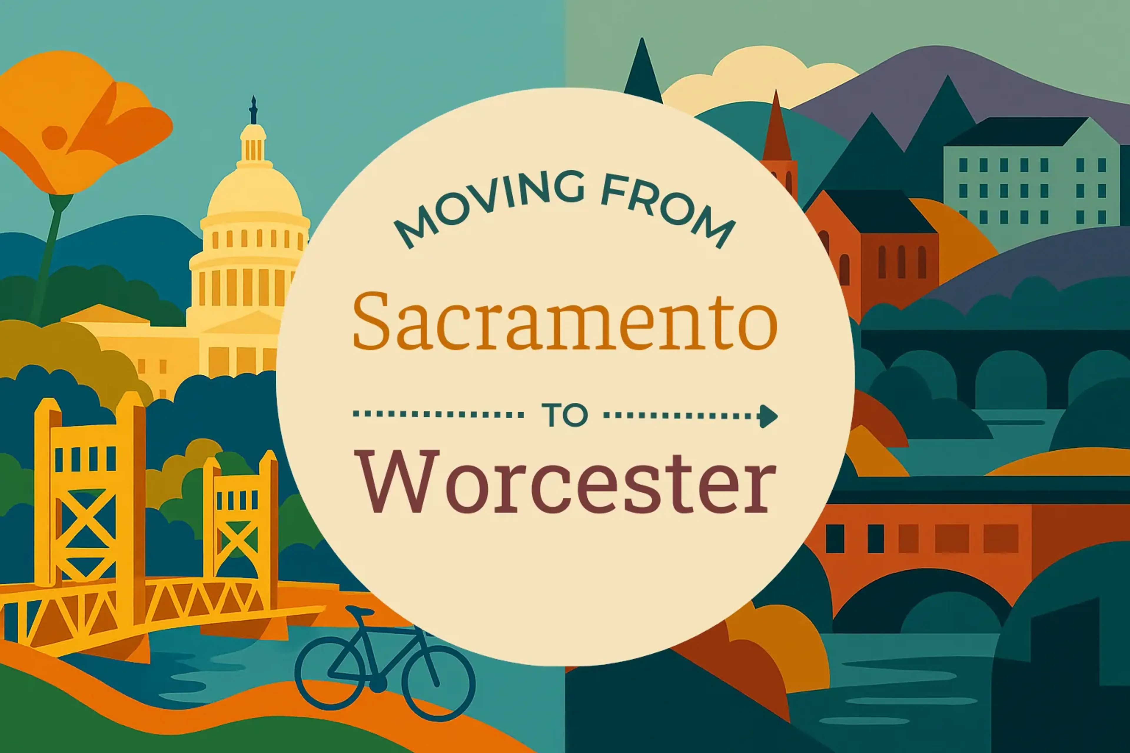 Side-by-side comparison of Sacramento to Worcester moving companies