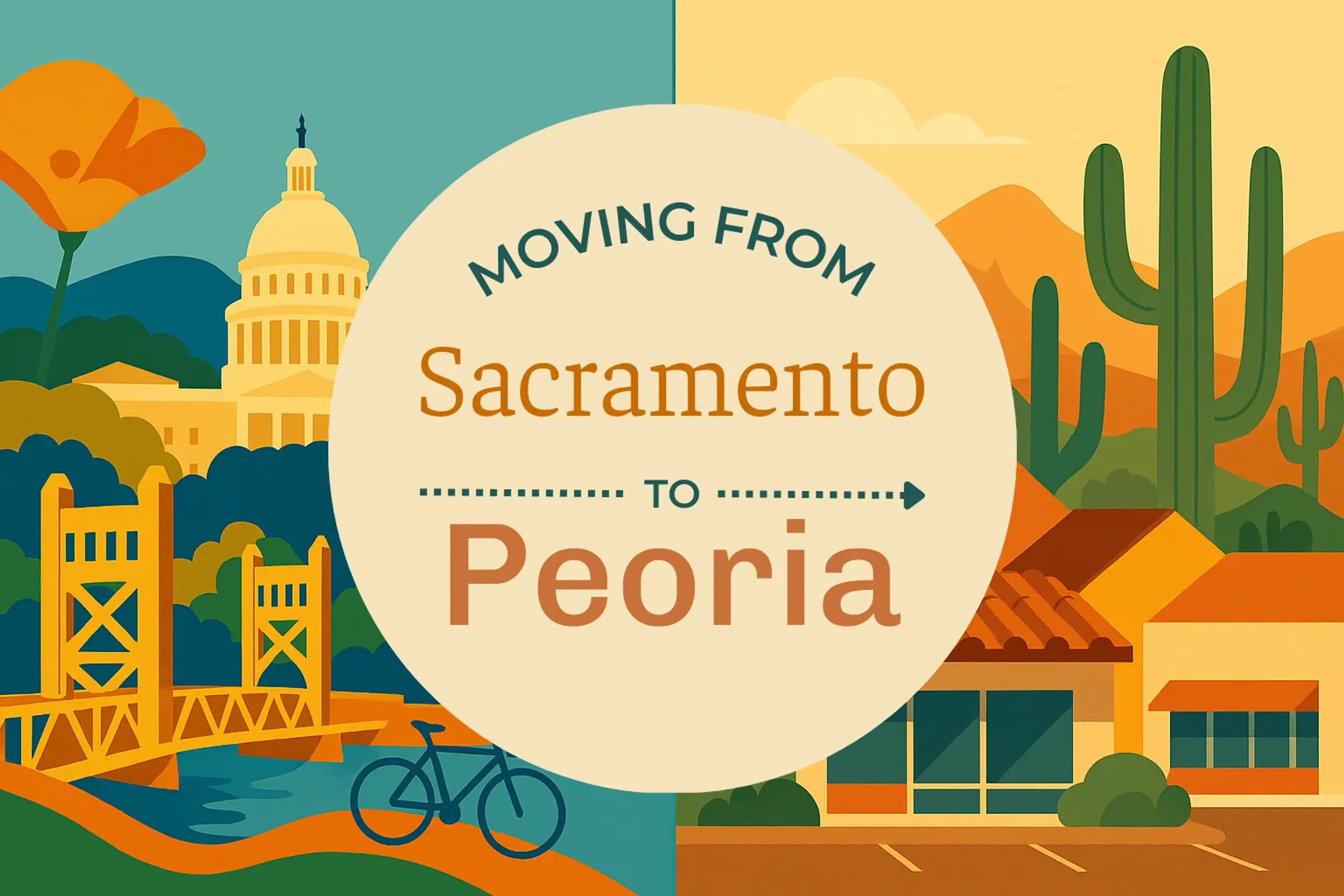 Side-by-side comparison of Sacramento to Peoria moving companies