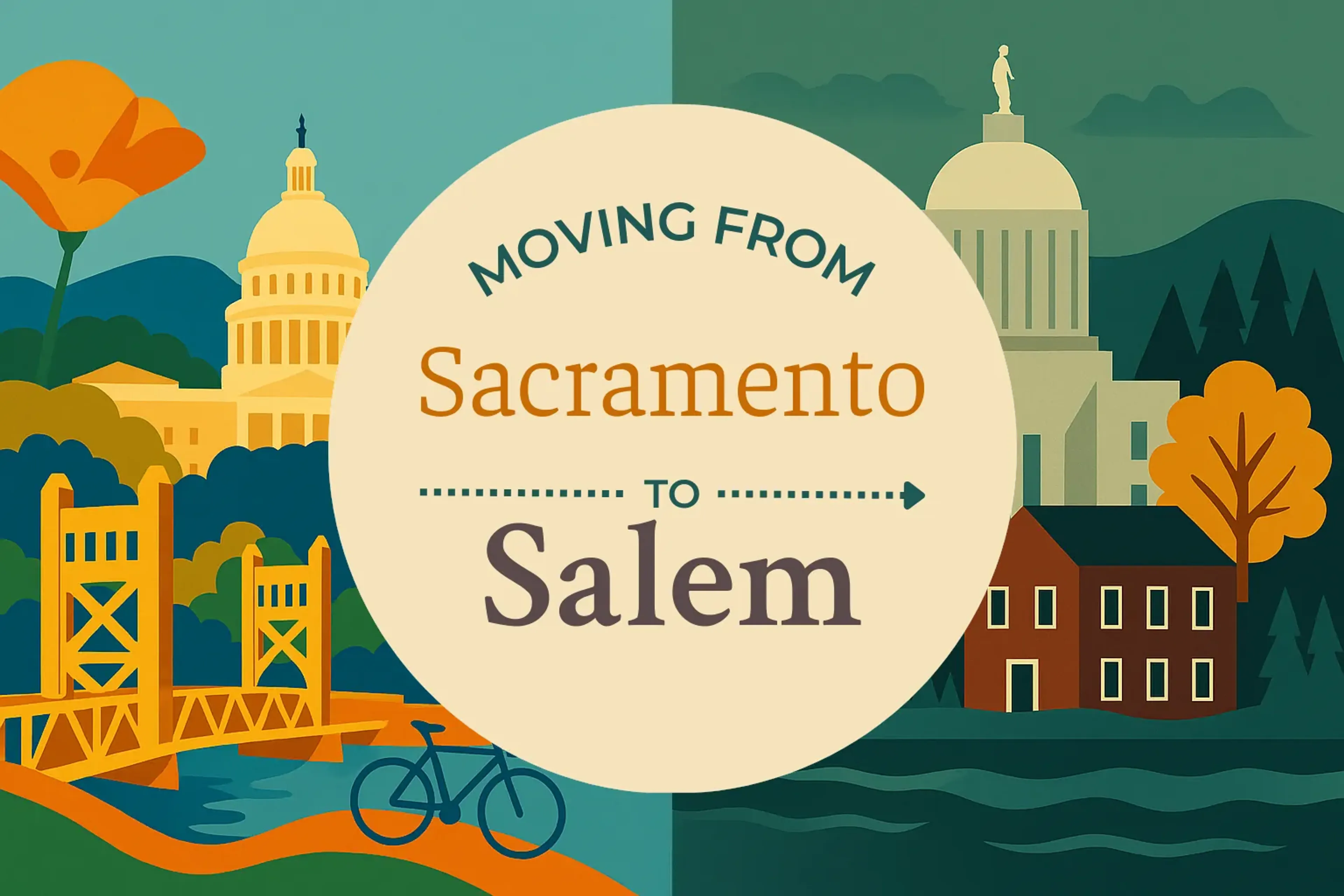 Side-by-side comparison of Sacramento to Salem moving companies