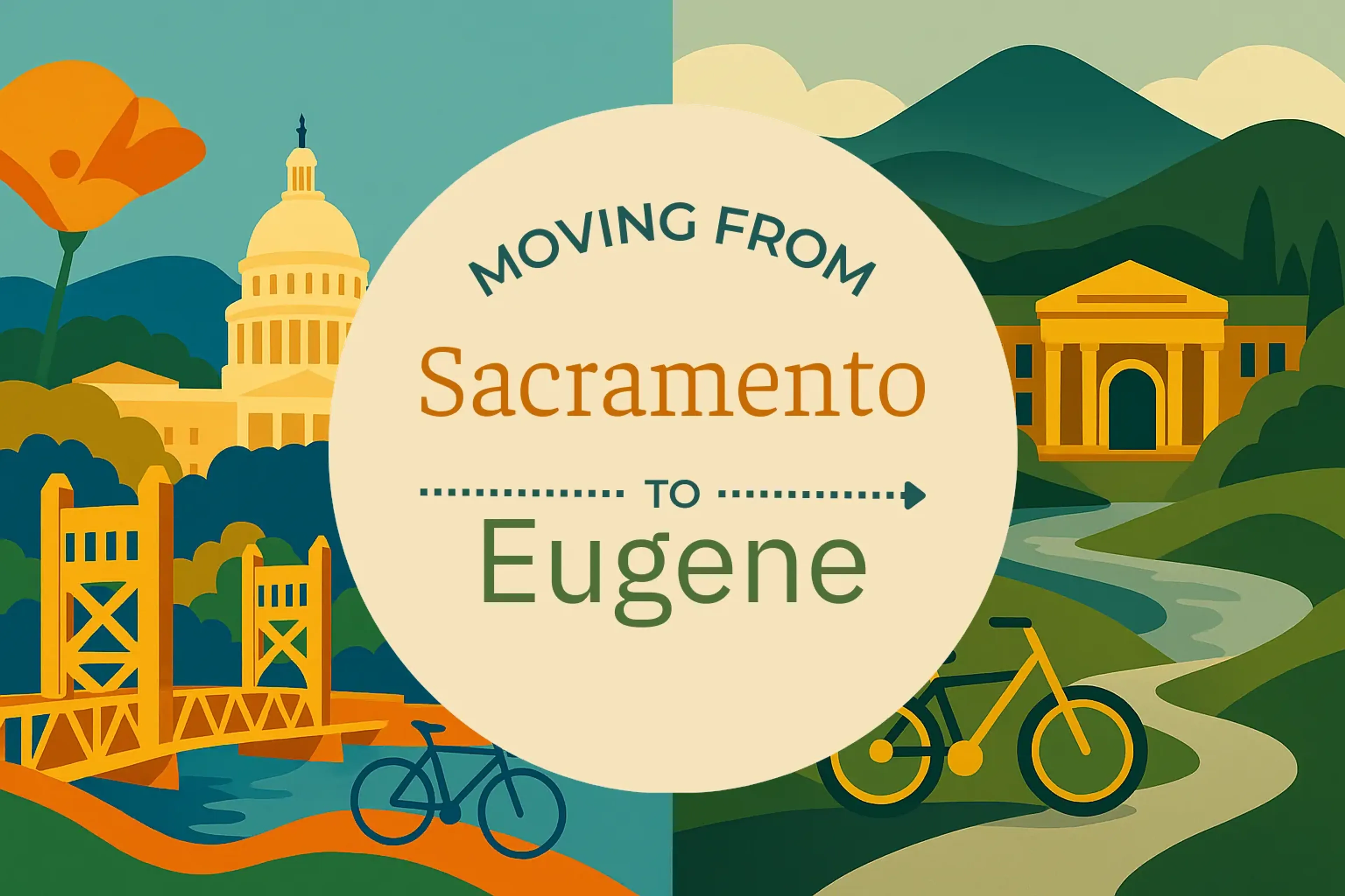 Side-by-side comparison of Sacramento to Eugene moving companies