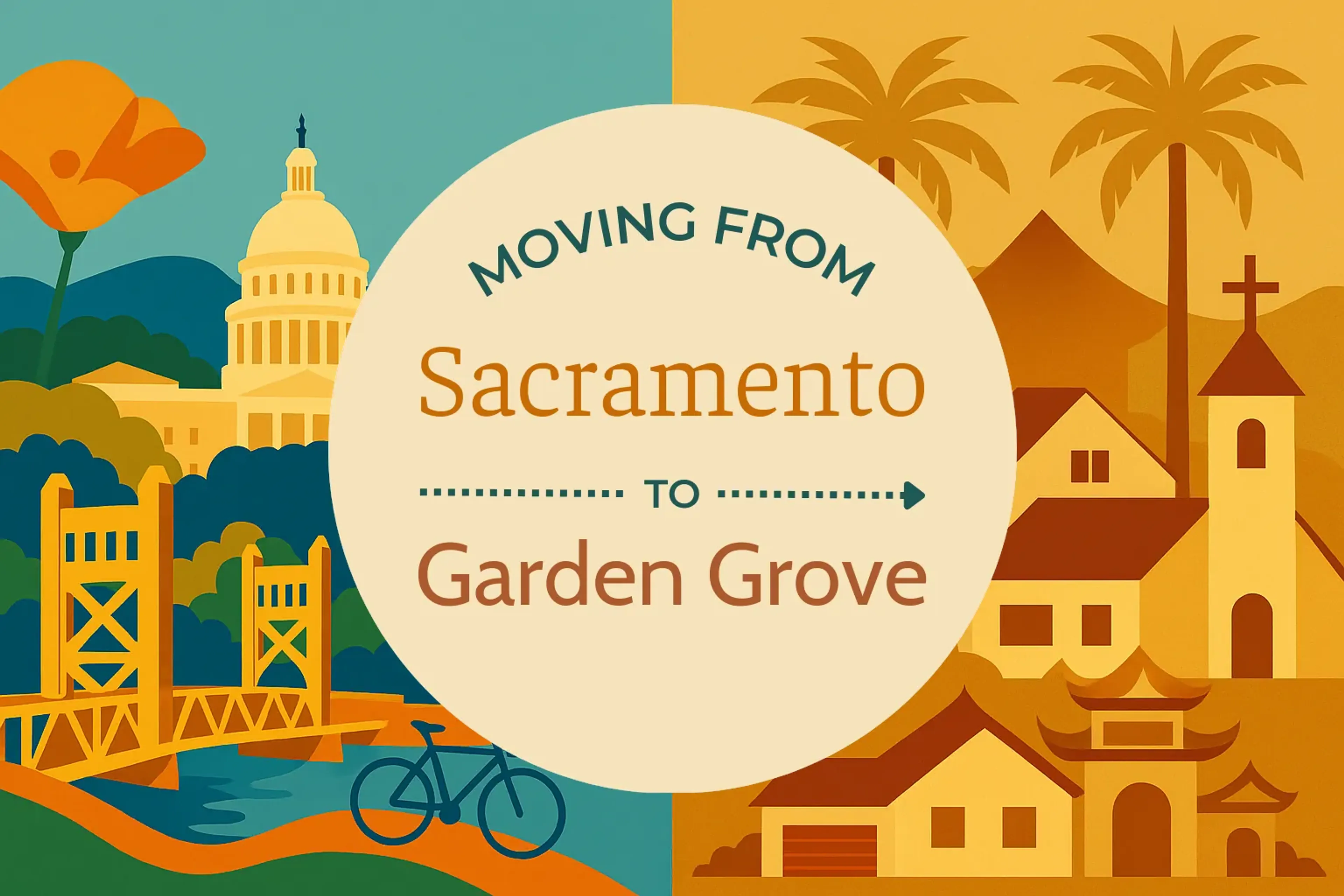 Side-by-side comparison of Sacramento to Garden Grove moving companies