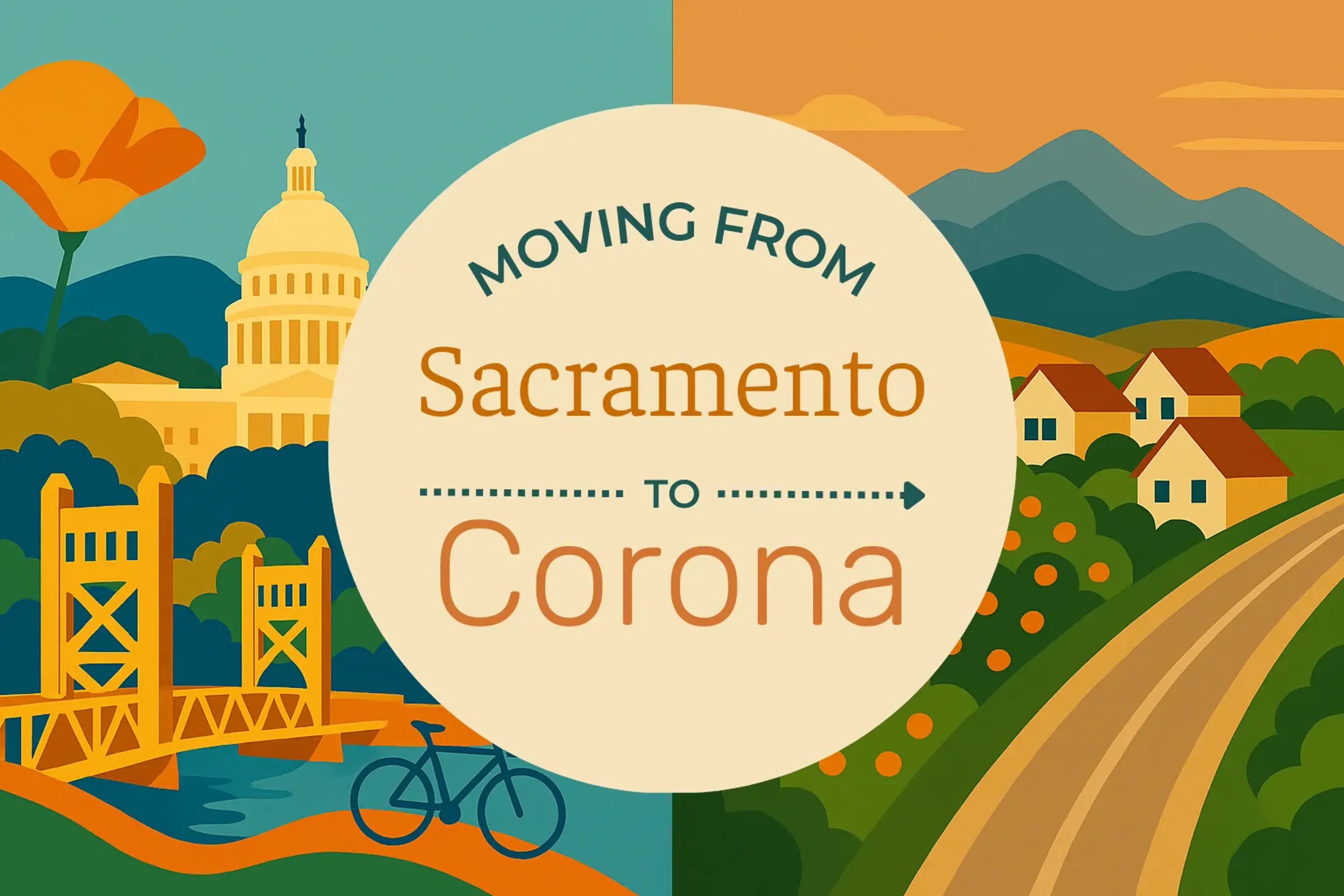Side-by-side comparison of Sacramento to Corona moving companies