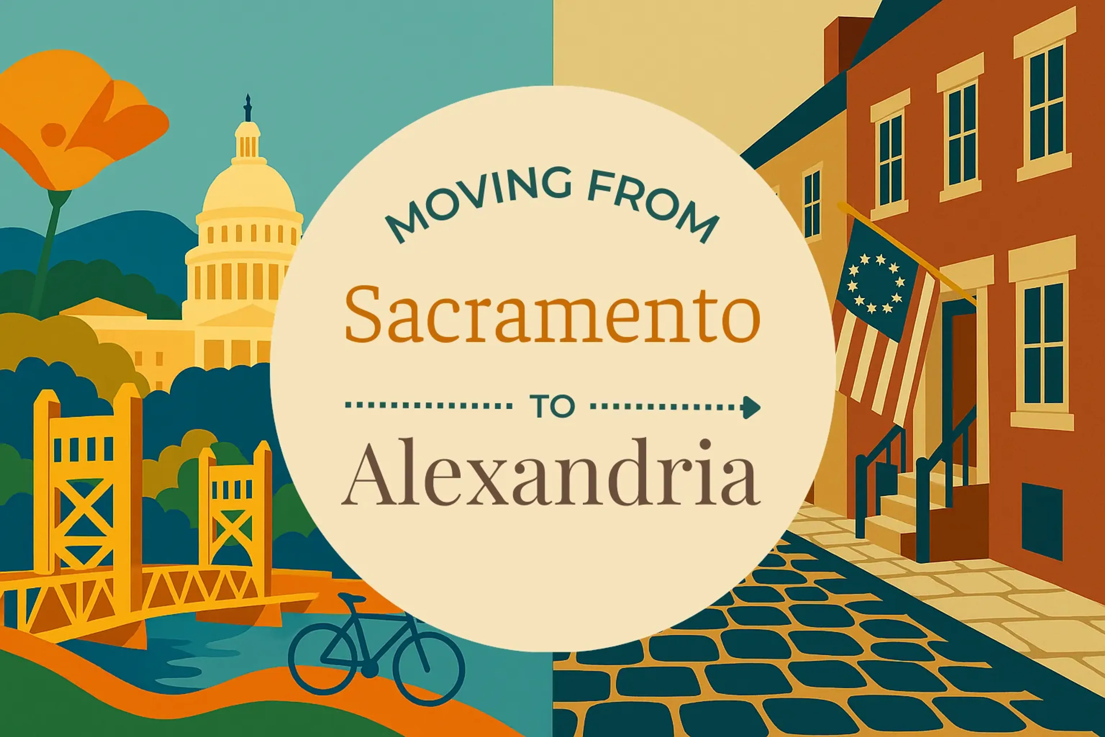 Side-by-side comparison of Sacramento to Alexandria moving companies