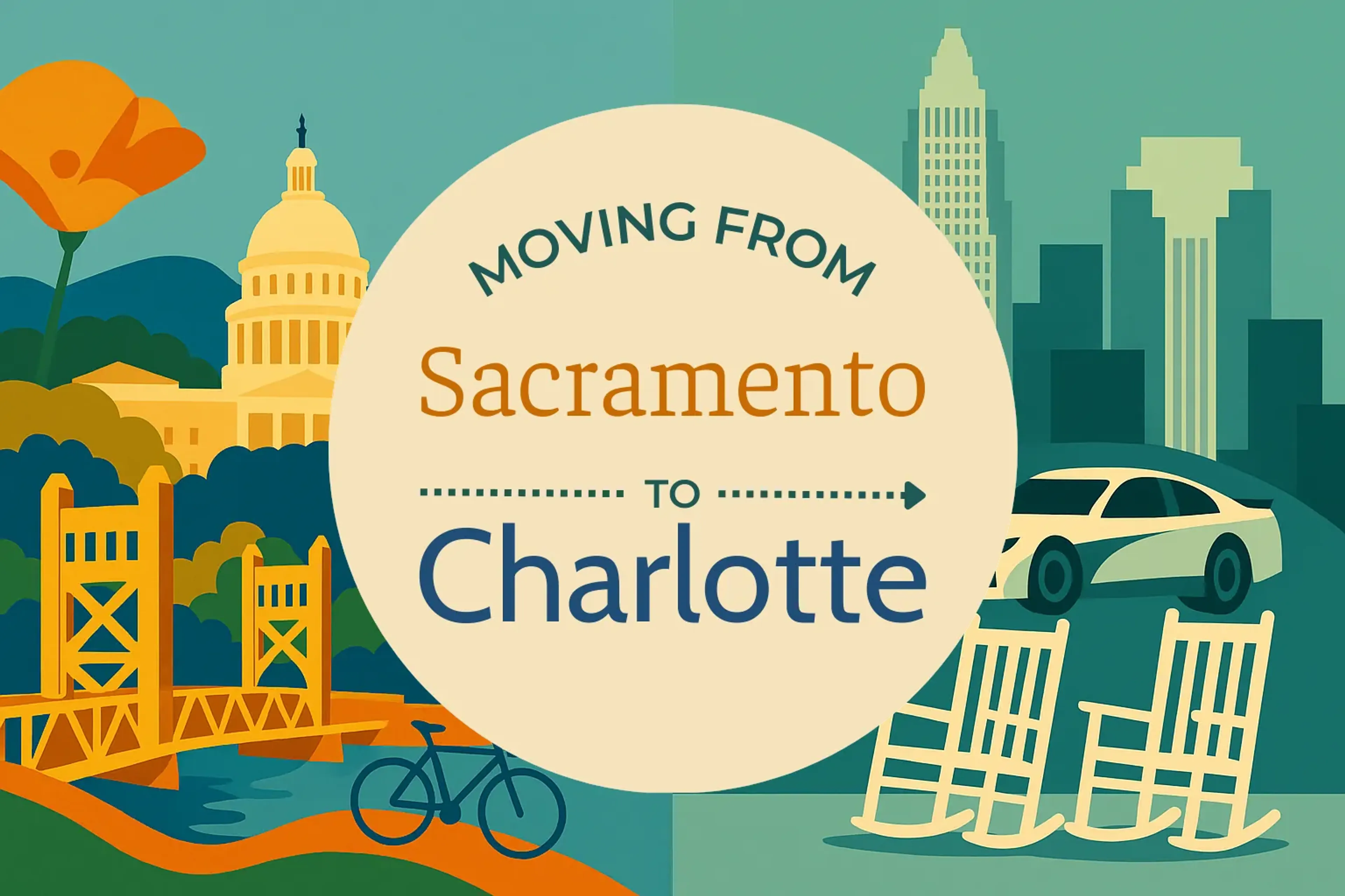 Side-by-side comparison of Sacramento to Charlotte moving companies