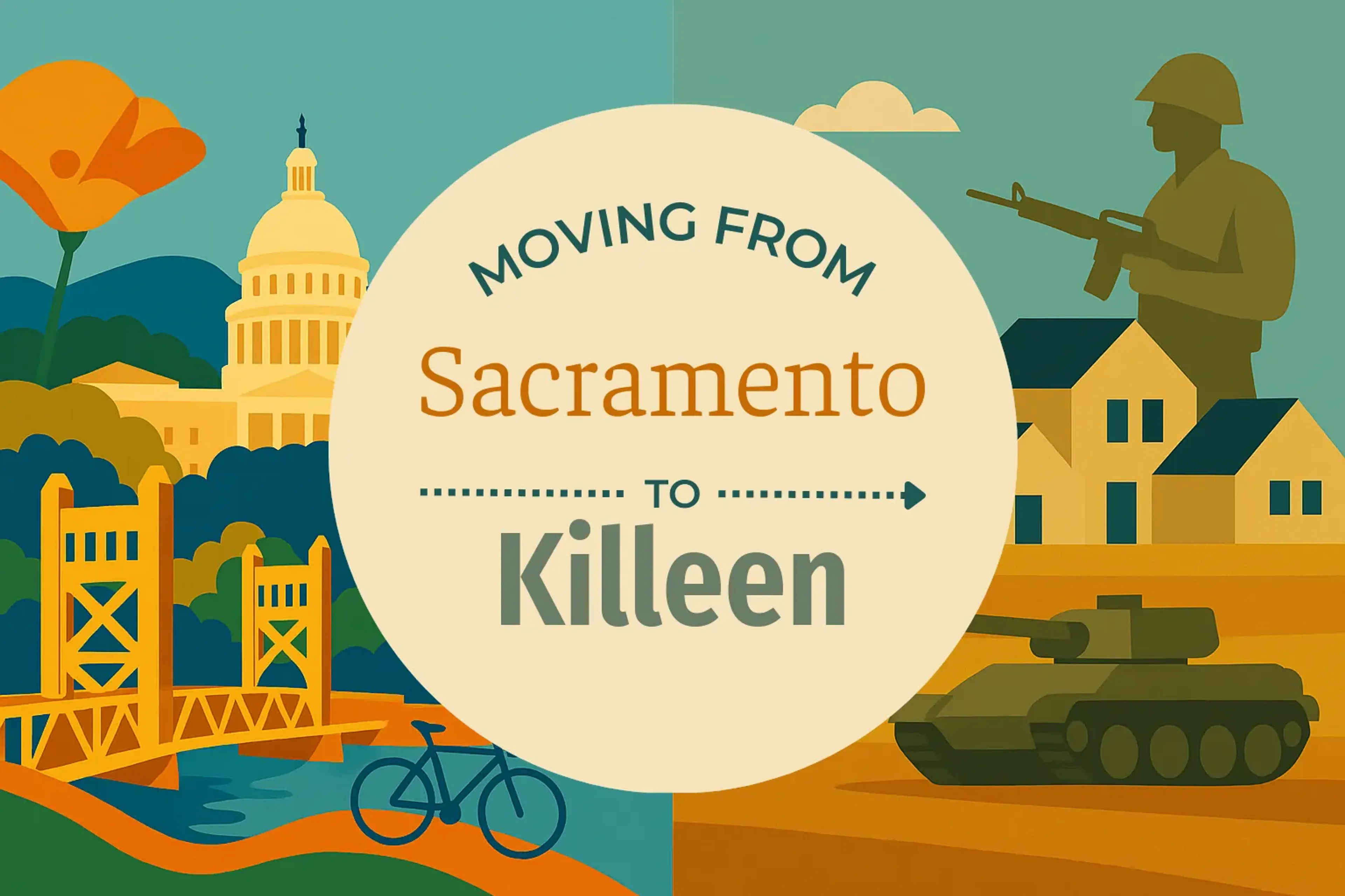 Side-by-side comparison of Sacramento to Killeen moving companies