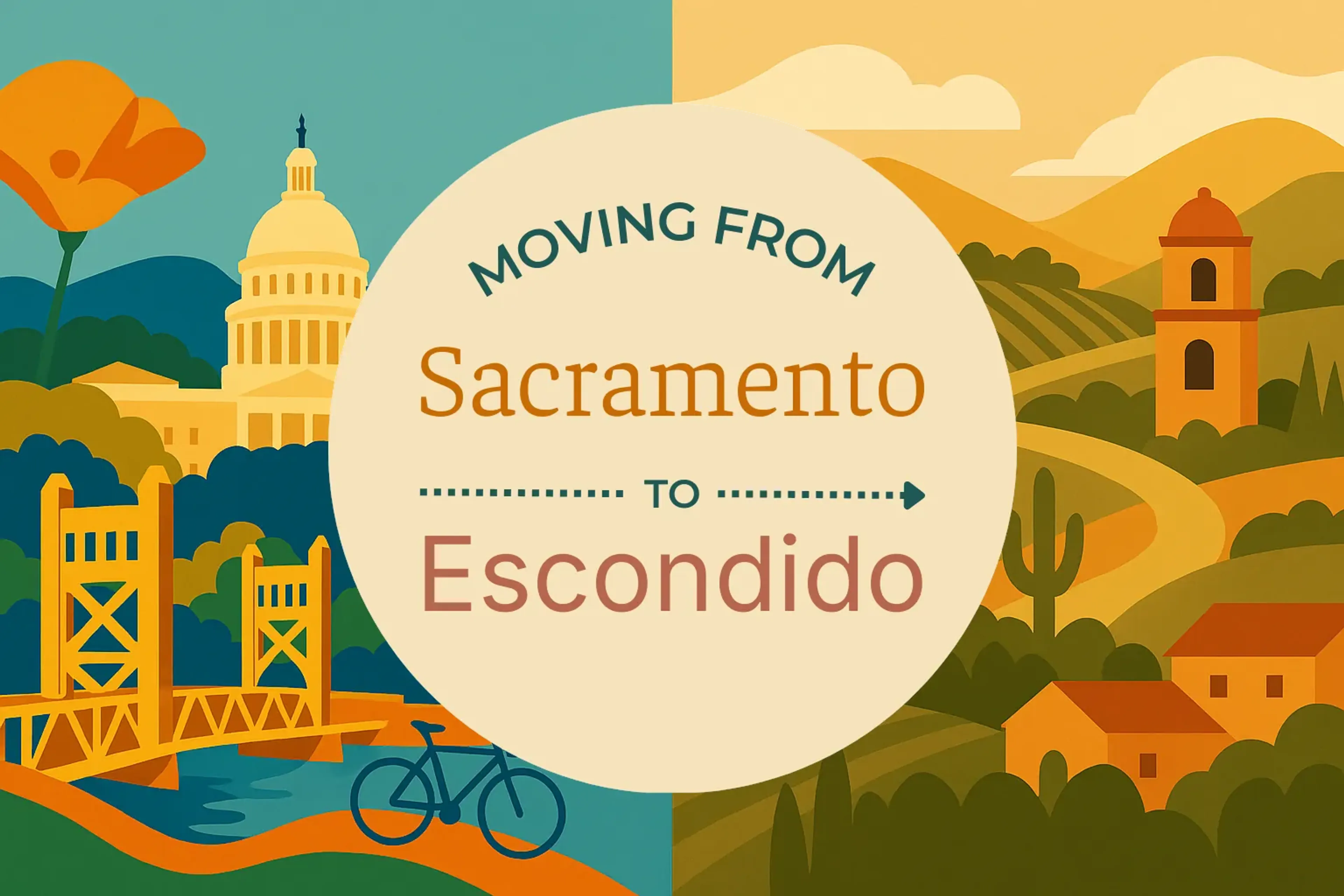 Side-by-side comparison of Sacramento to Escondido moving companies