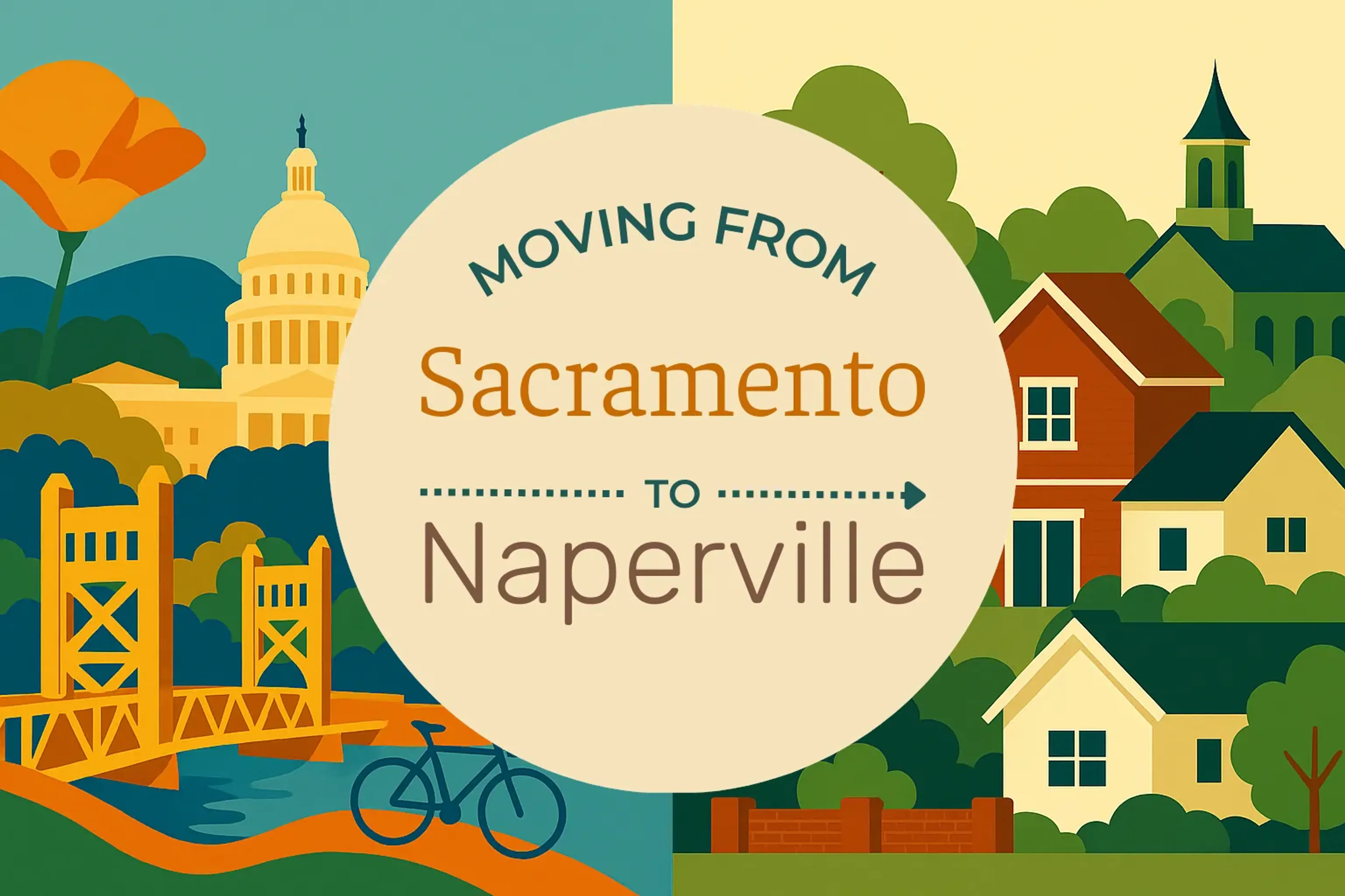 Side-by-side comparison of Sacramento to Naperville moving companies