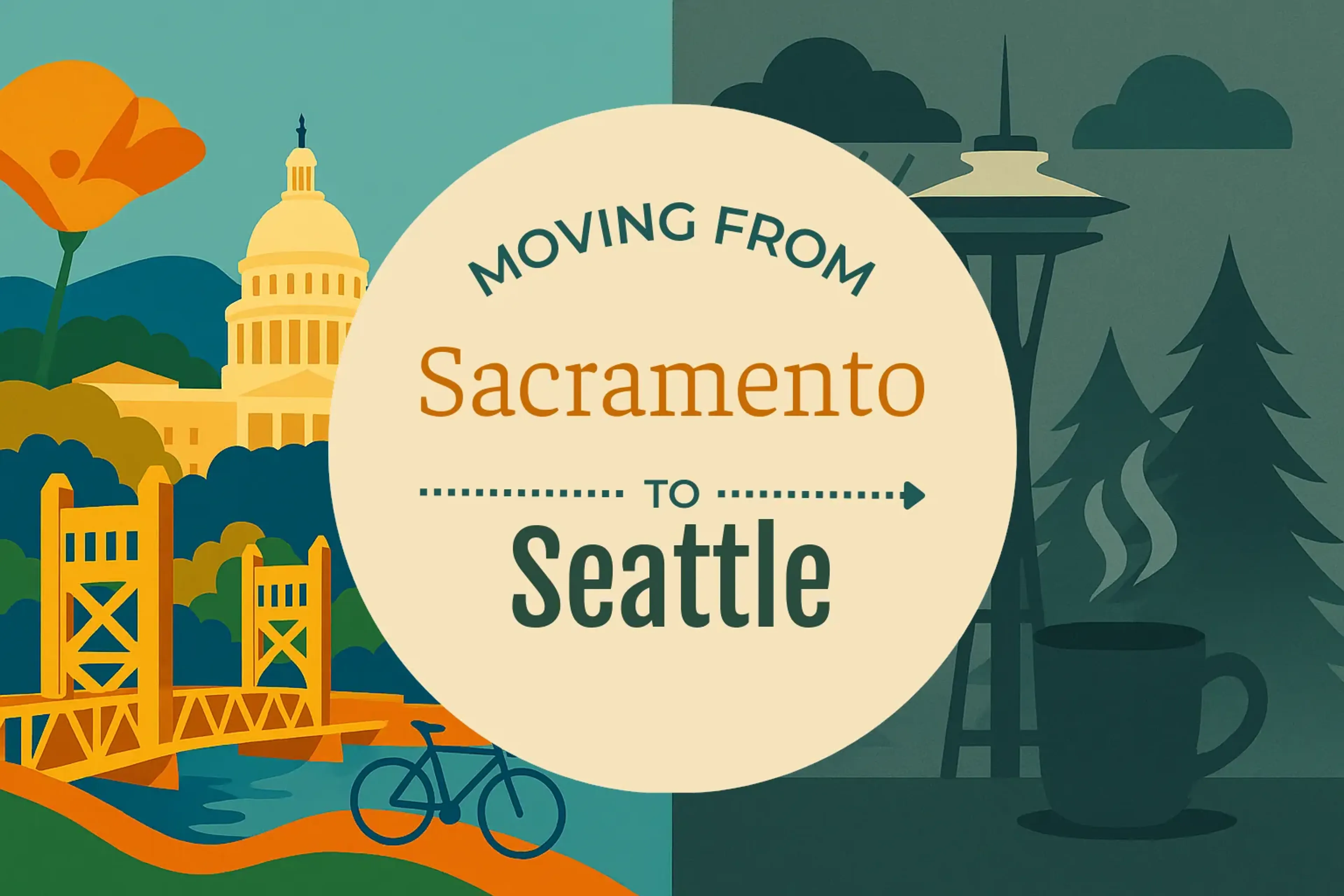 Side-by-side comparison of Sacramento to Seattle moving companies