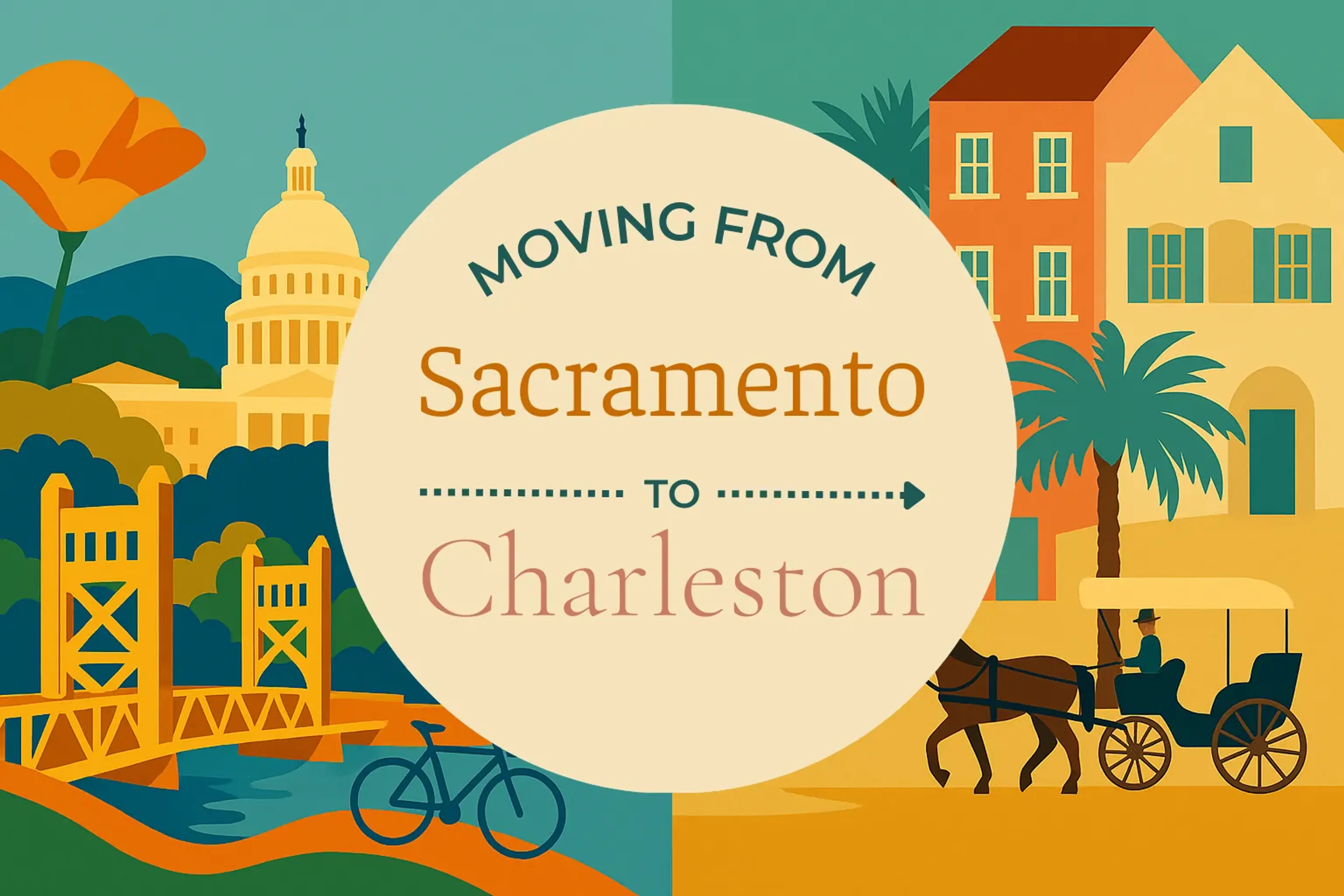 Side-by-side comparison of Sacramento to Charleston moving companies