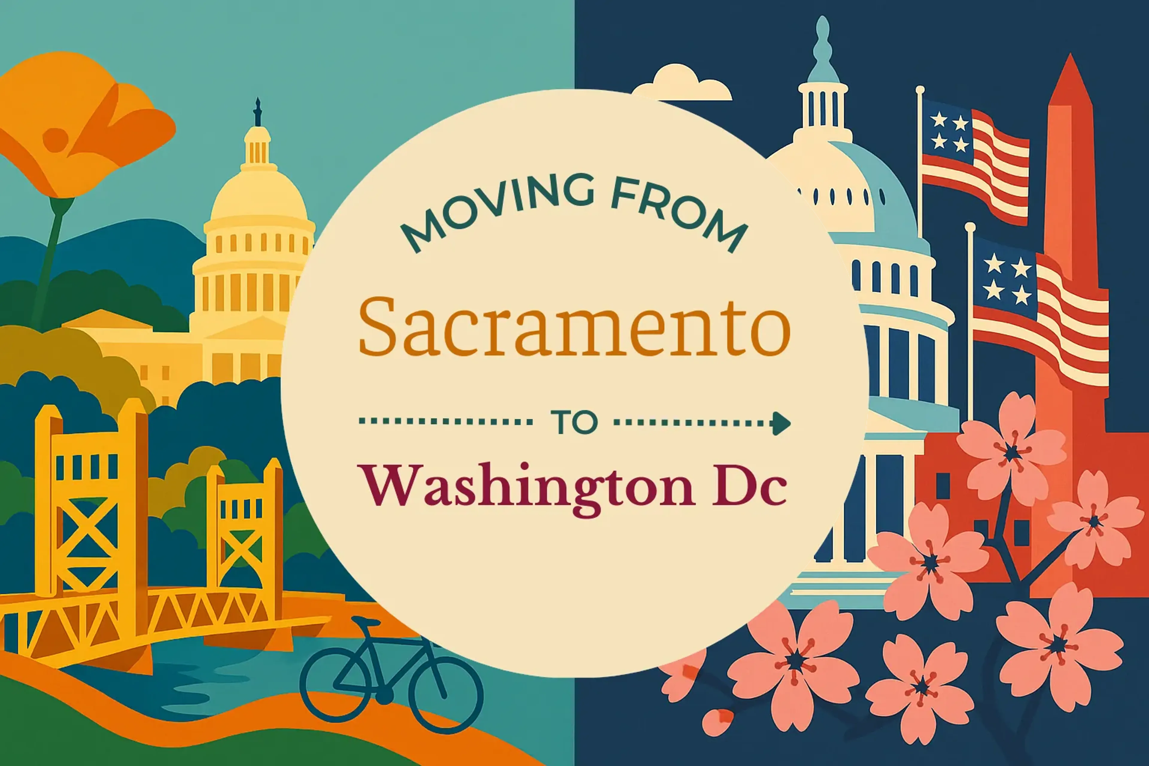 Side-by-side comparison of Sacramento to Washington DC moving companies