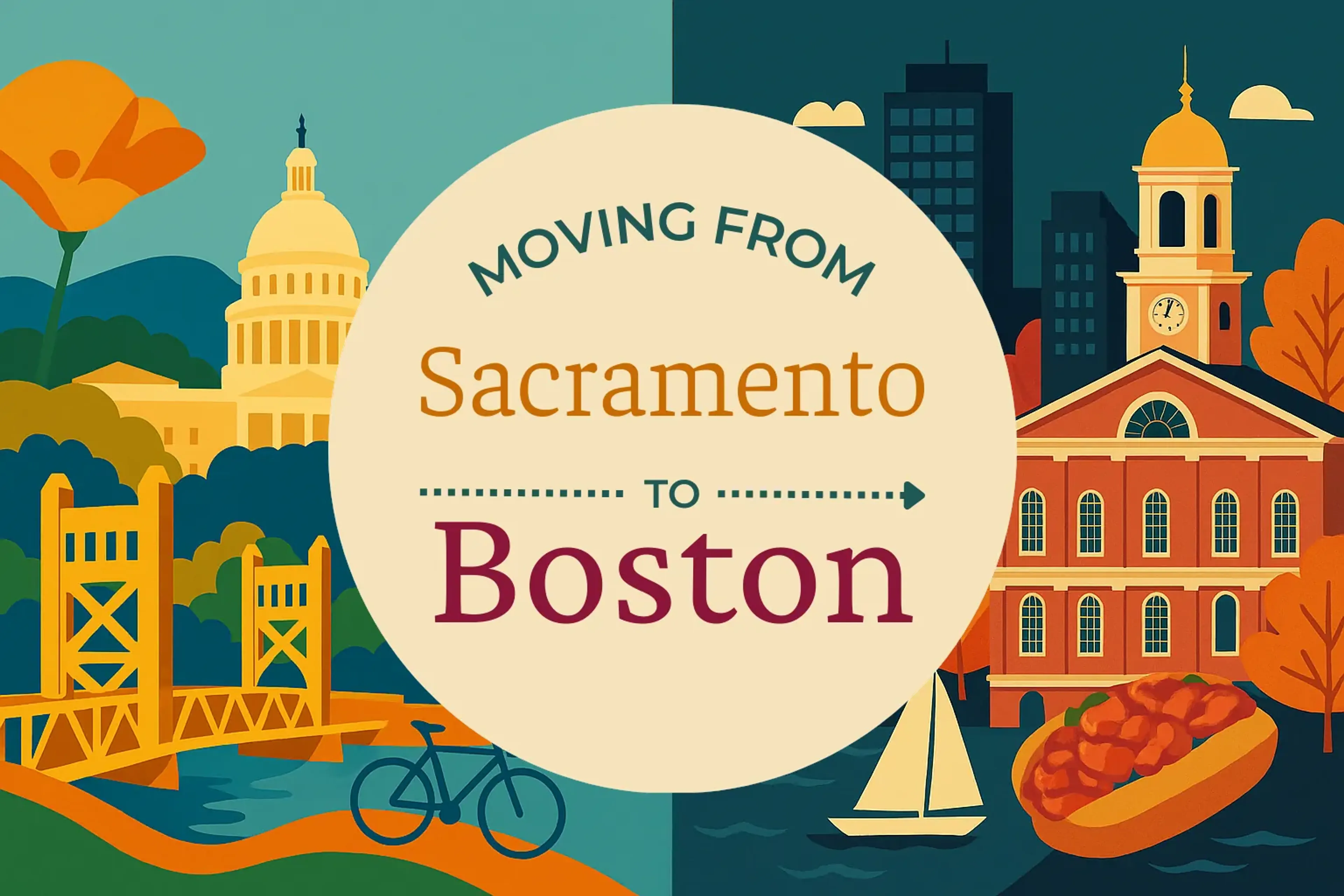 Side-by-side comparison of Sacramento to Boston moving companies