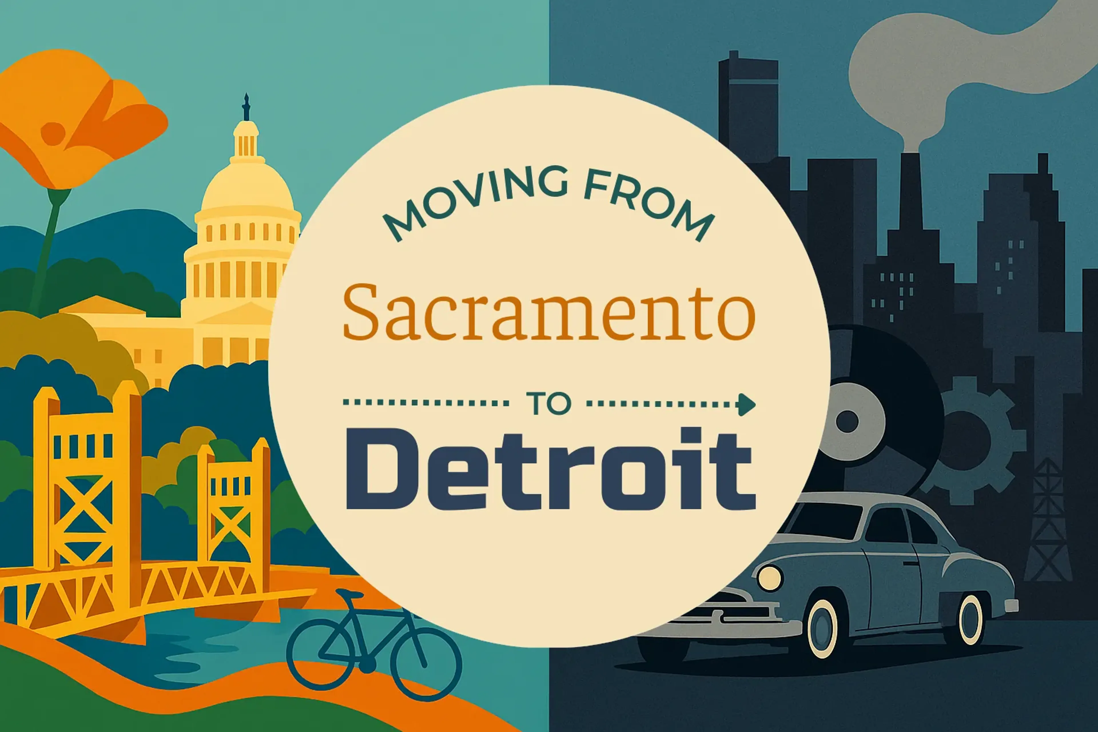 Side-by-side comparison of Sacramento to Detroit moving companies
