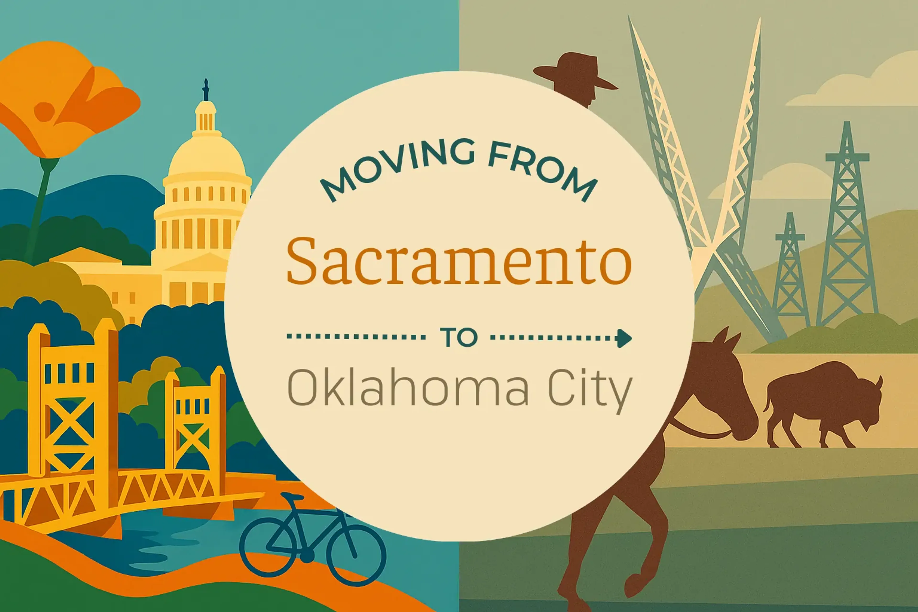 Side-by-side comparison of Sacramento to Oklahoma City moving companies